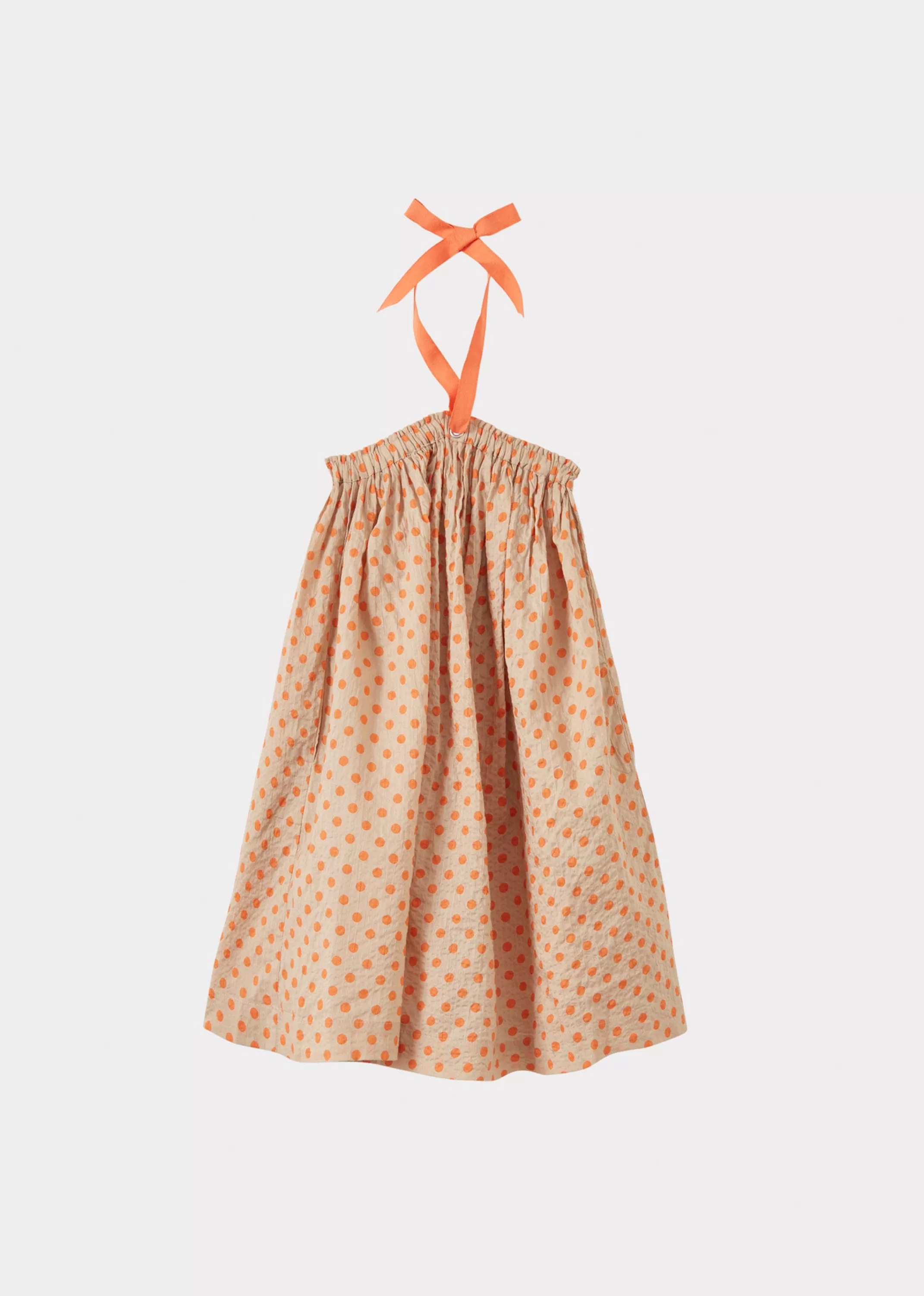 Dresses-CARAMEL Agave Dress Orange Polka Dot