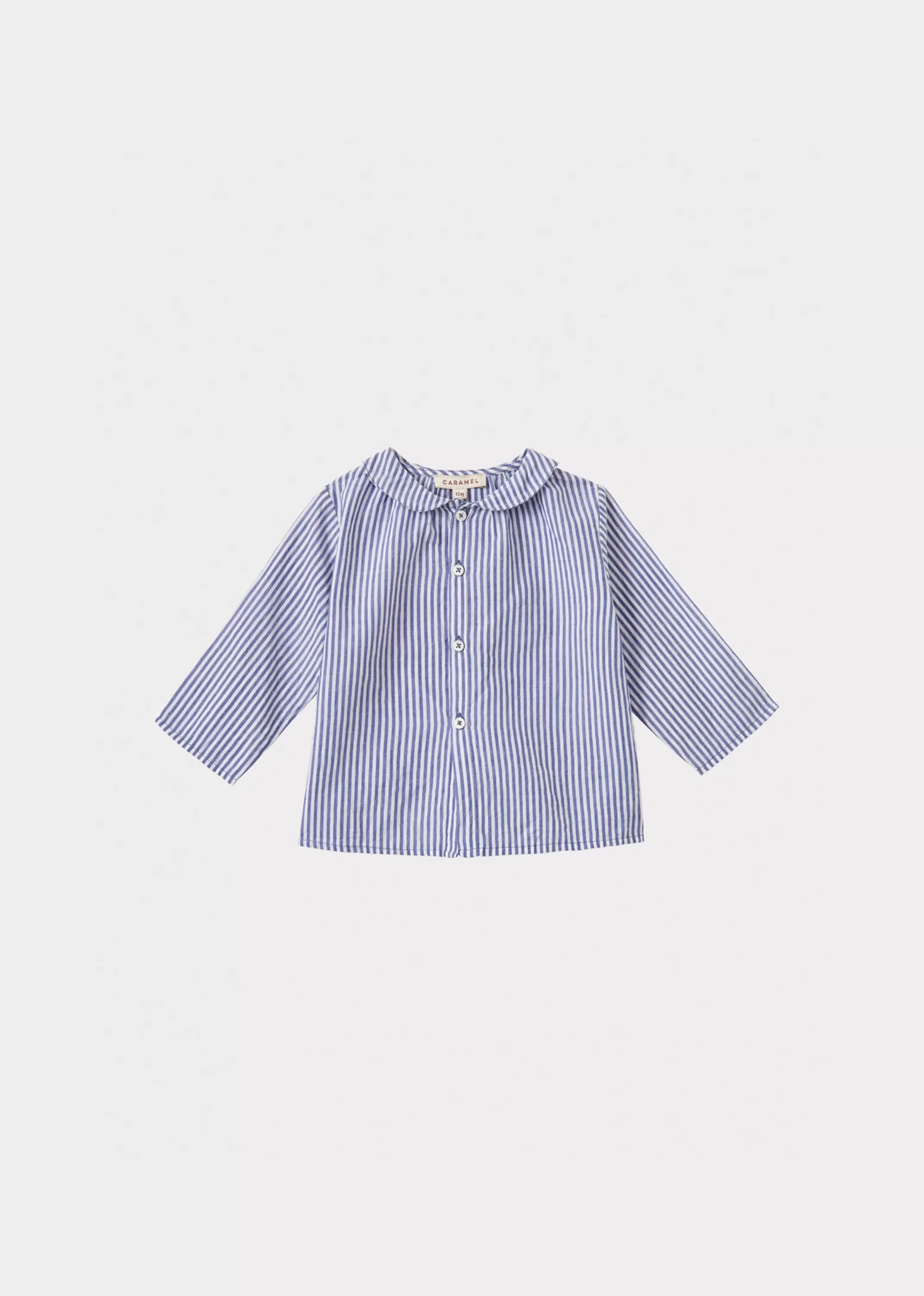 Tops-CARAMEL Aloe Baby Shirt Blue Stripe