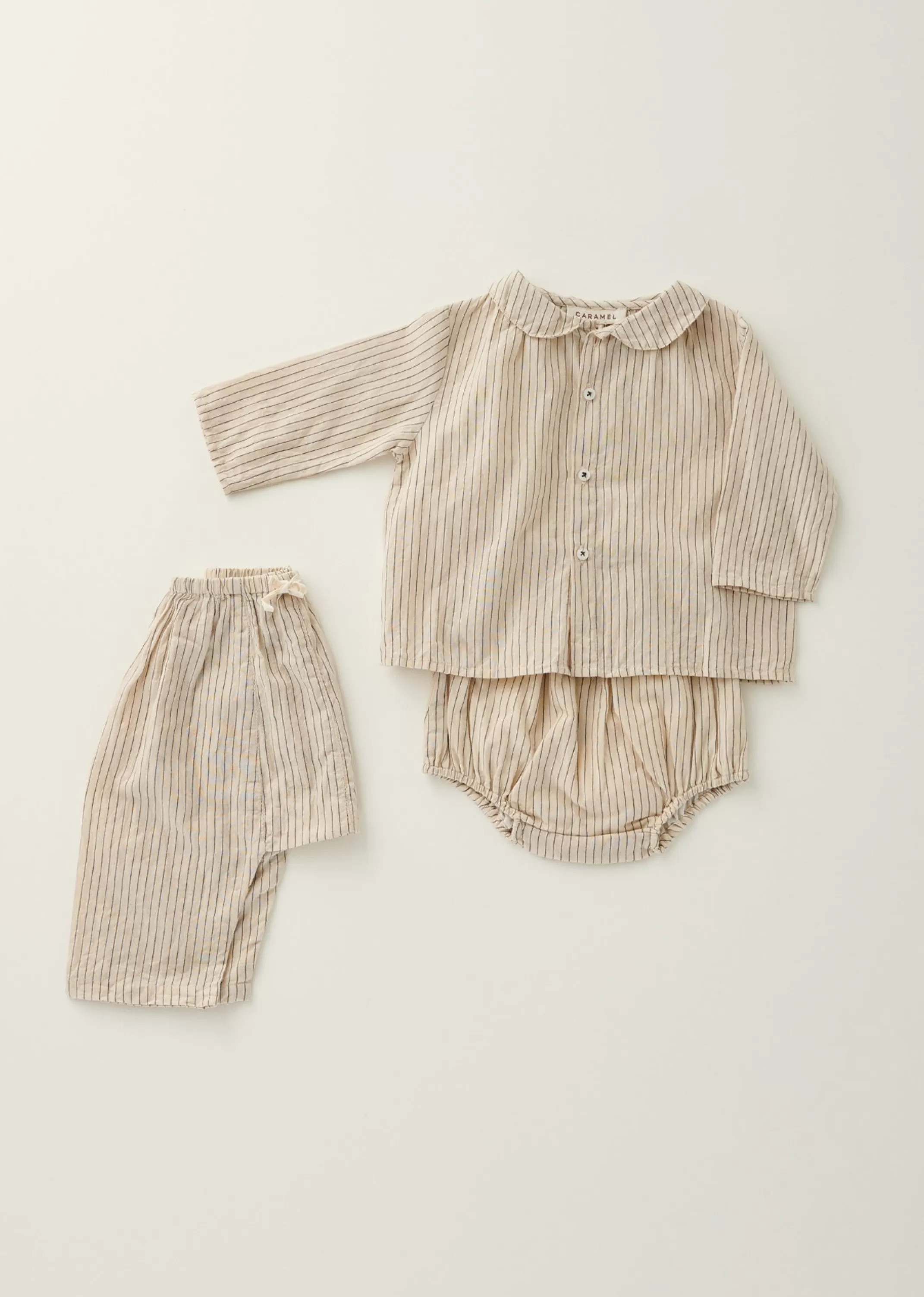 Tops-CARAMEL Aloe Baby Shirt Pin Stripe