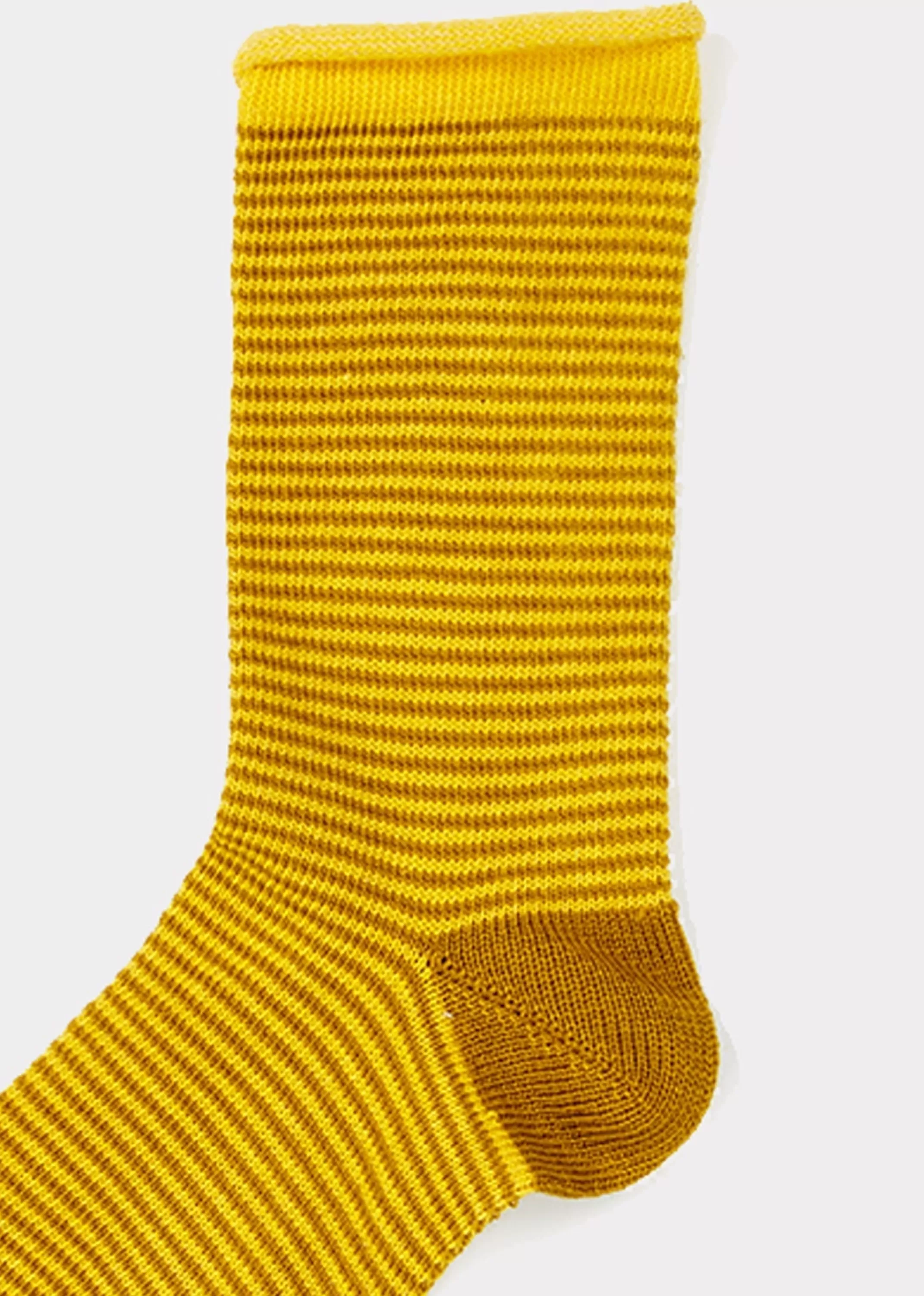 Socks-CARAMEL Ankle Baby Socks Mustard / Yellow Stripe