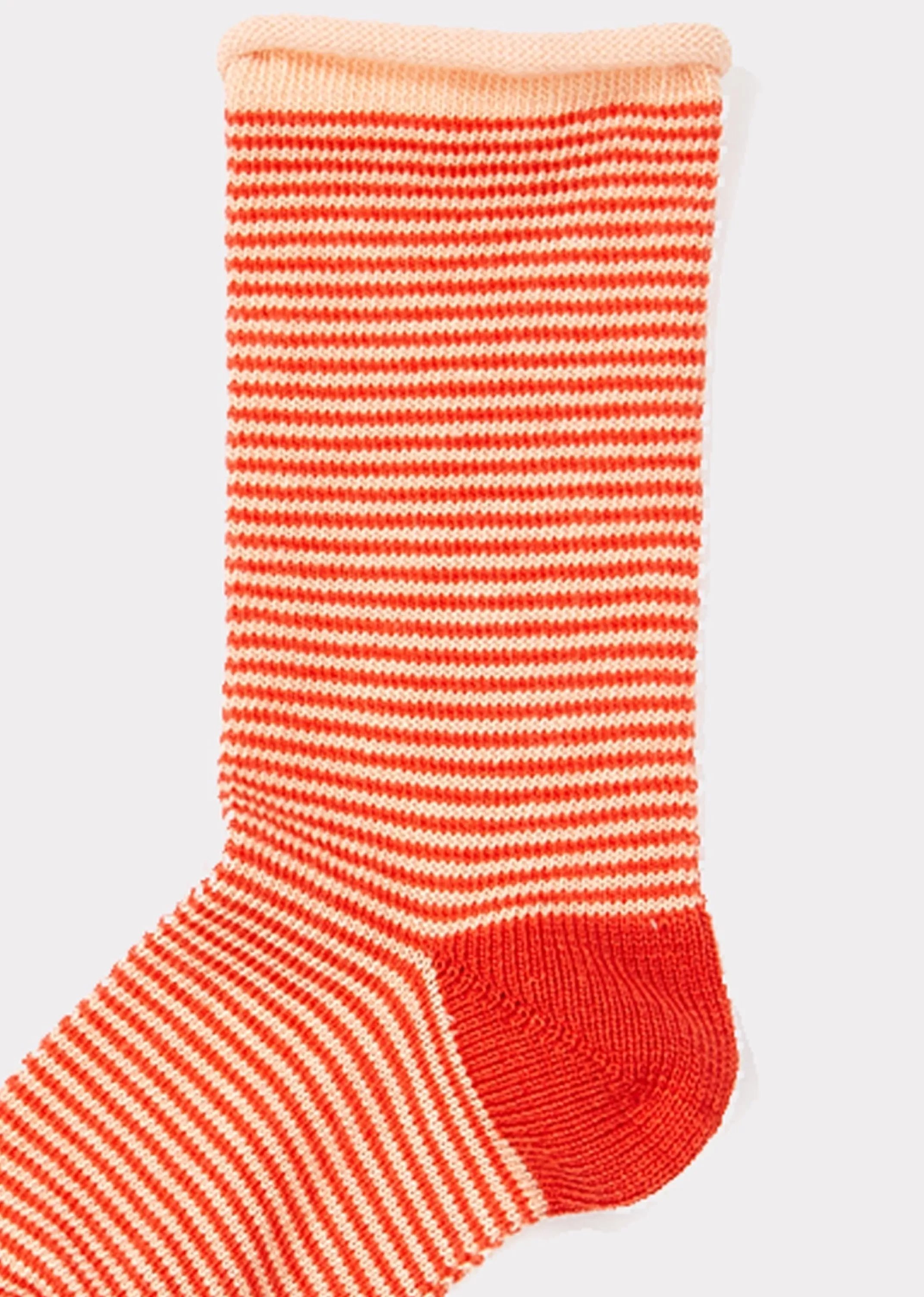 Socks-CARAMEL Ankle Baby Socks Raspberry / Apricot Stripe