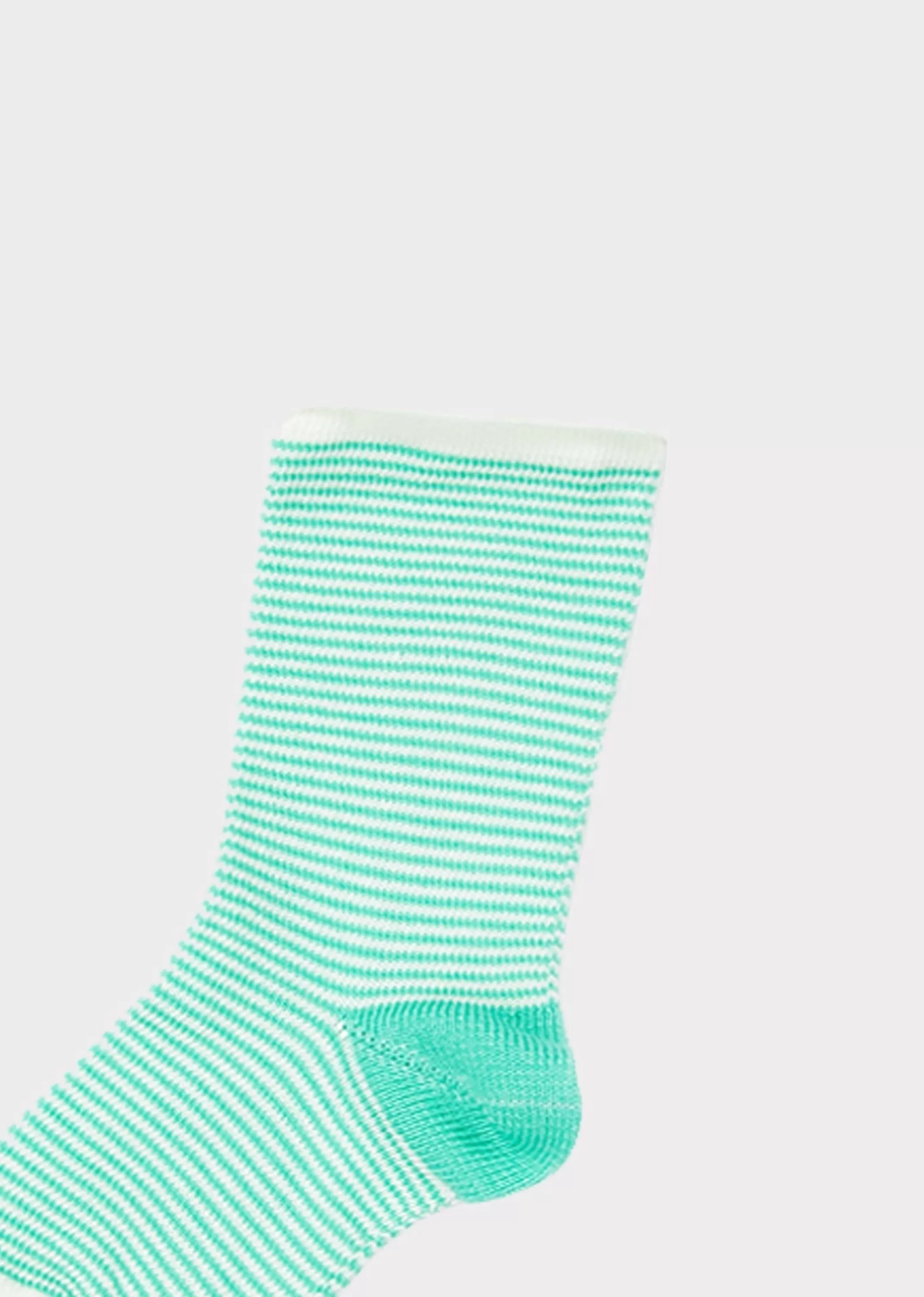 Socks-CARAMEL Ankle Baby Socks Mint / Cream Stripe