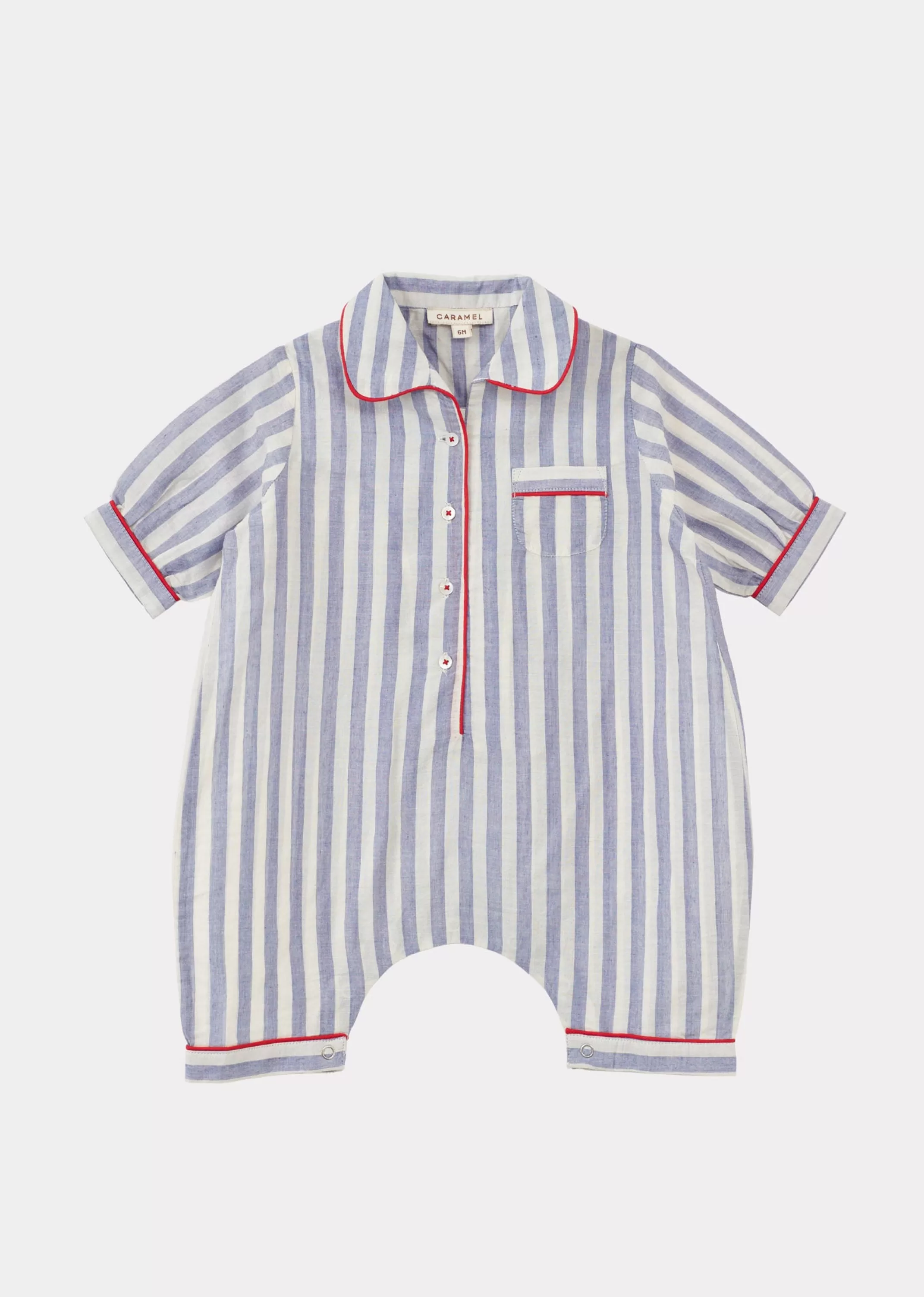 Nightwear-CARAMEL Baby Pyjama Indigo Blue Stripe