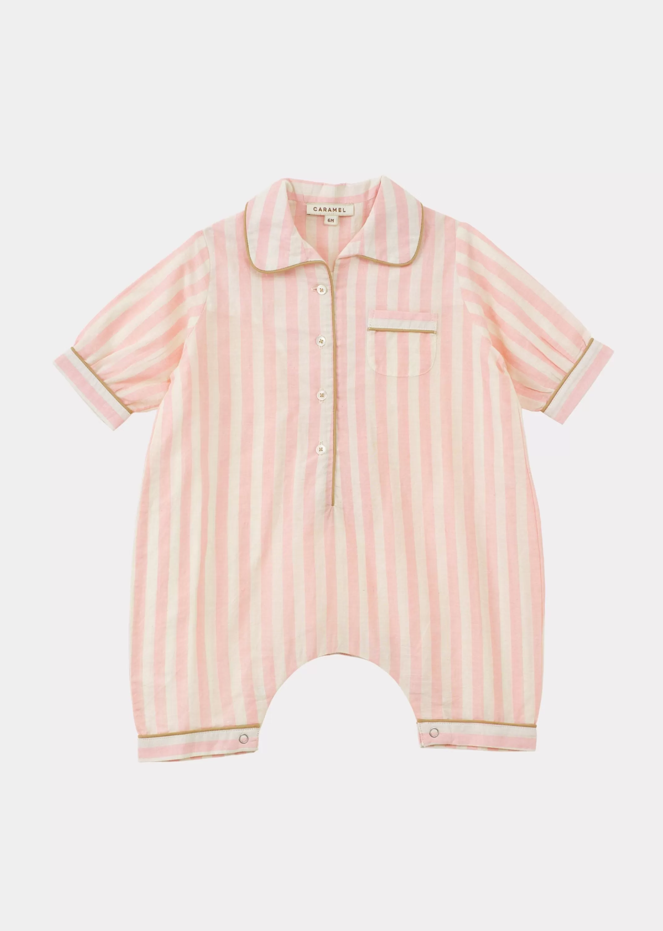 Nightwear-CARAMEL Baby Pyjama Candy Pink Stripe