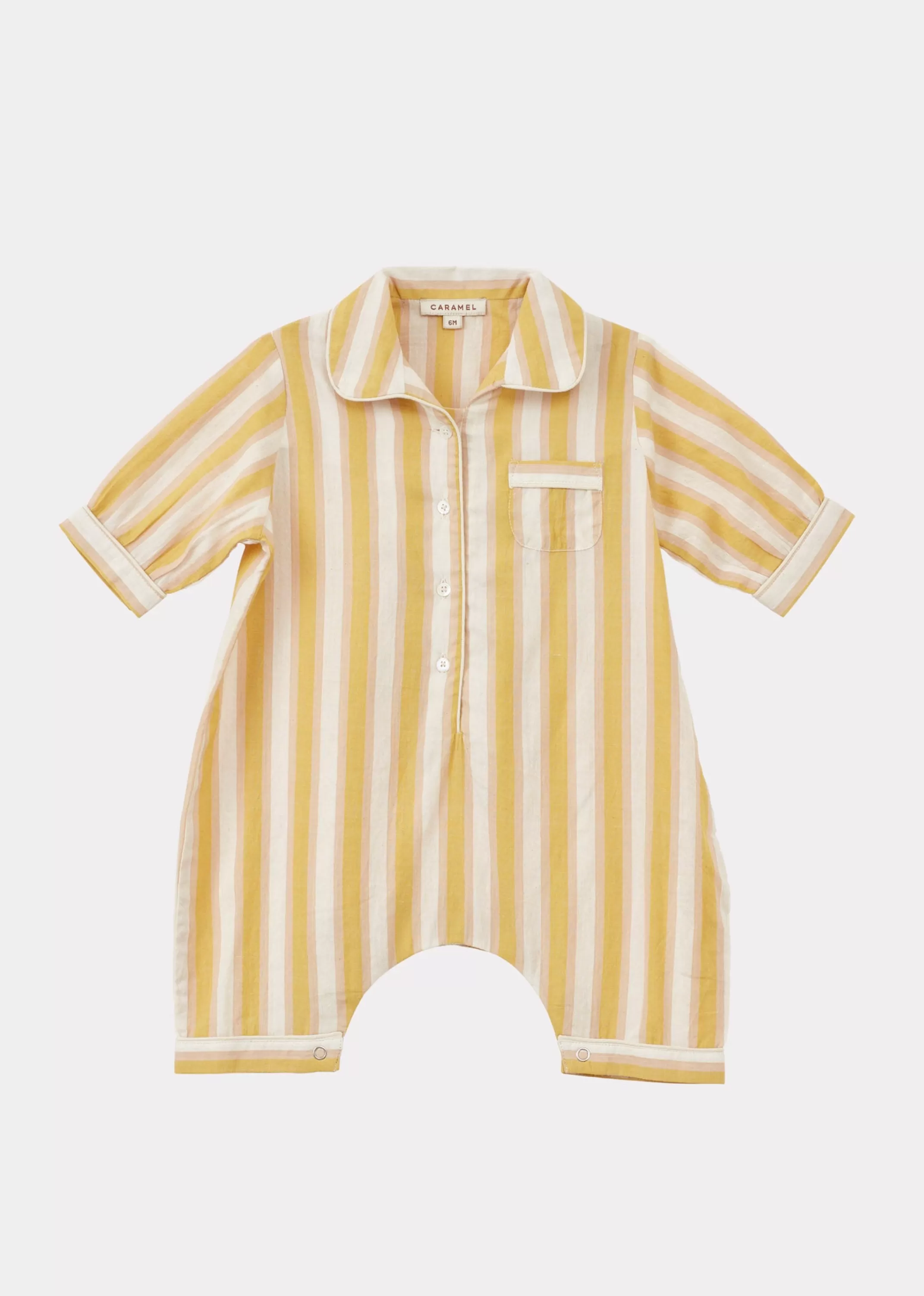 Nightwear-CARAMEL Baby Pyjama Yellow Stripe