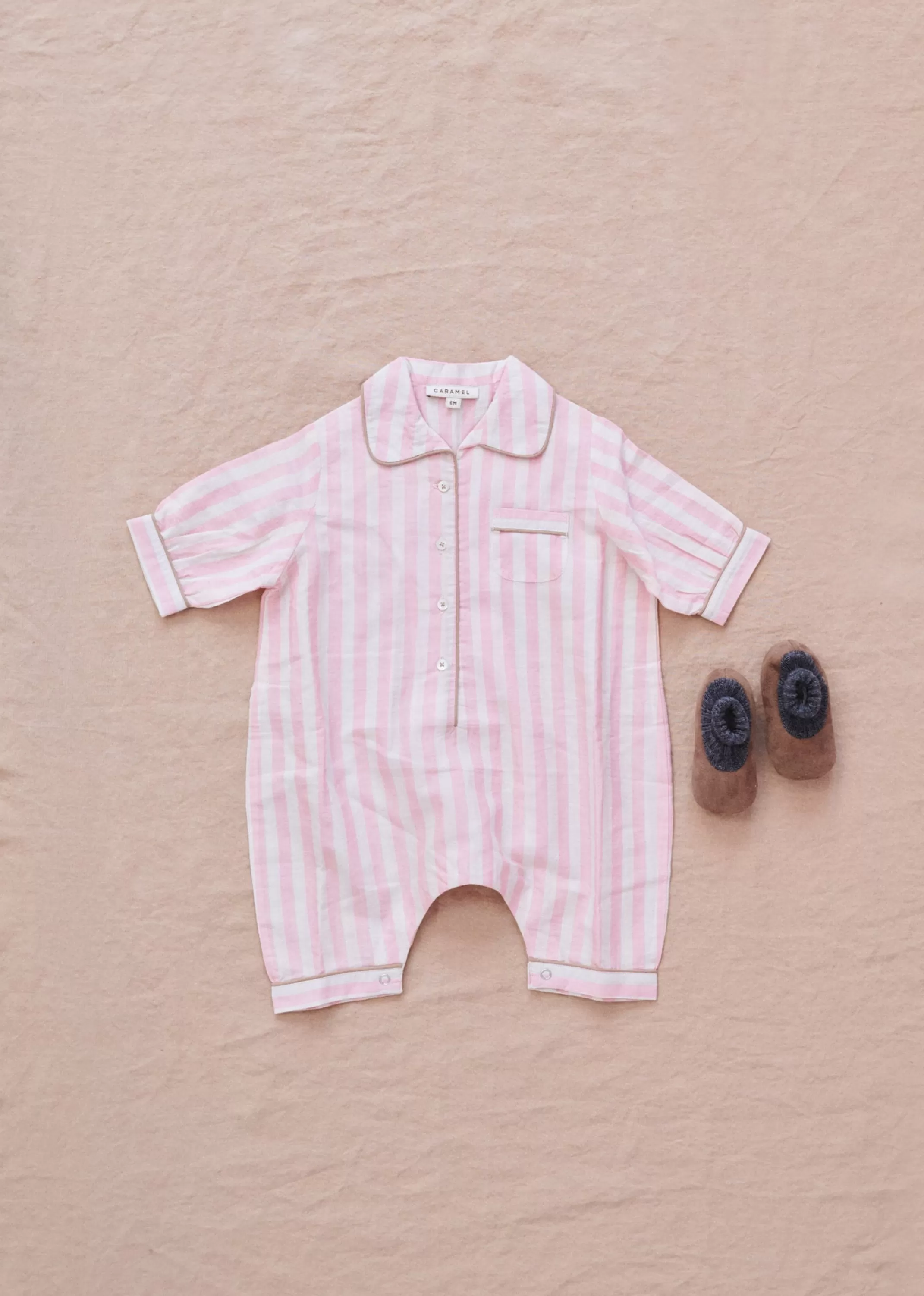 Nightwear-CARAMEL Baby Pyjama Candy Pink Stripe