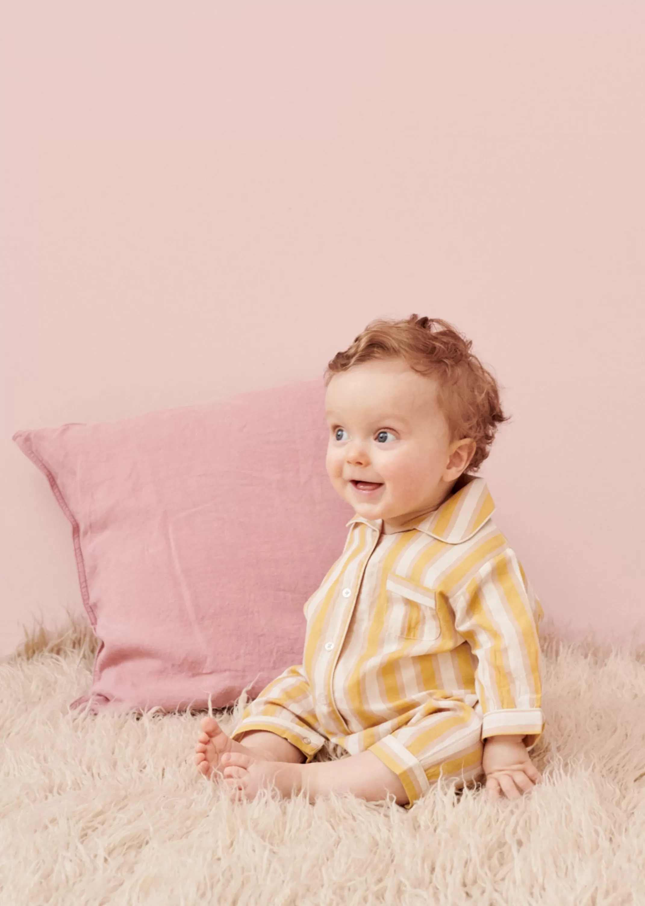 Nightwear-CARAMEL Baby Pyjama Yellow Stripe