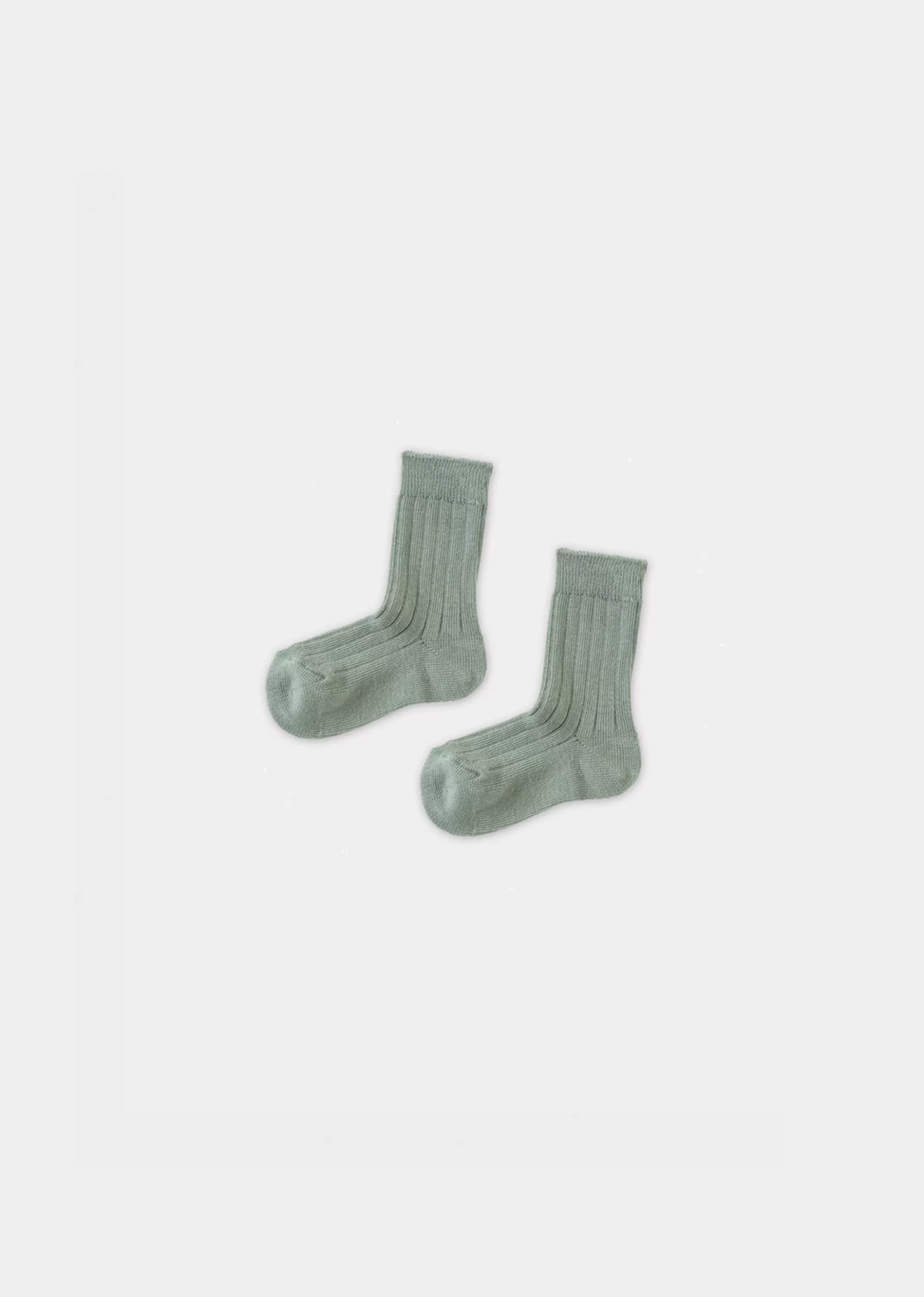 Socks-CARAMEL Baby Rib Ankle Socks Sea Green