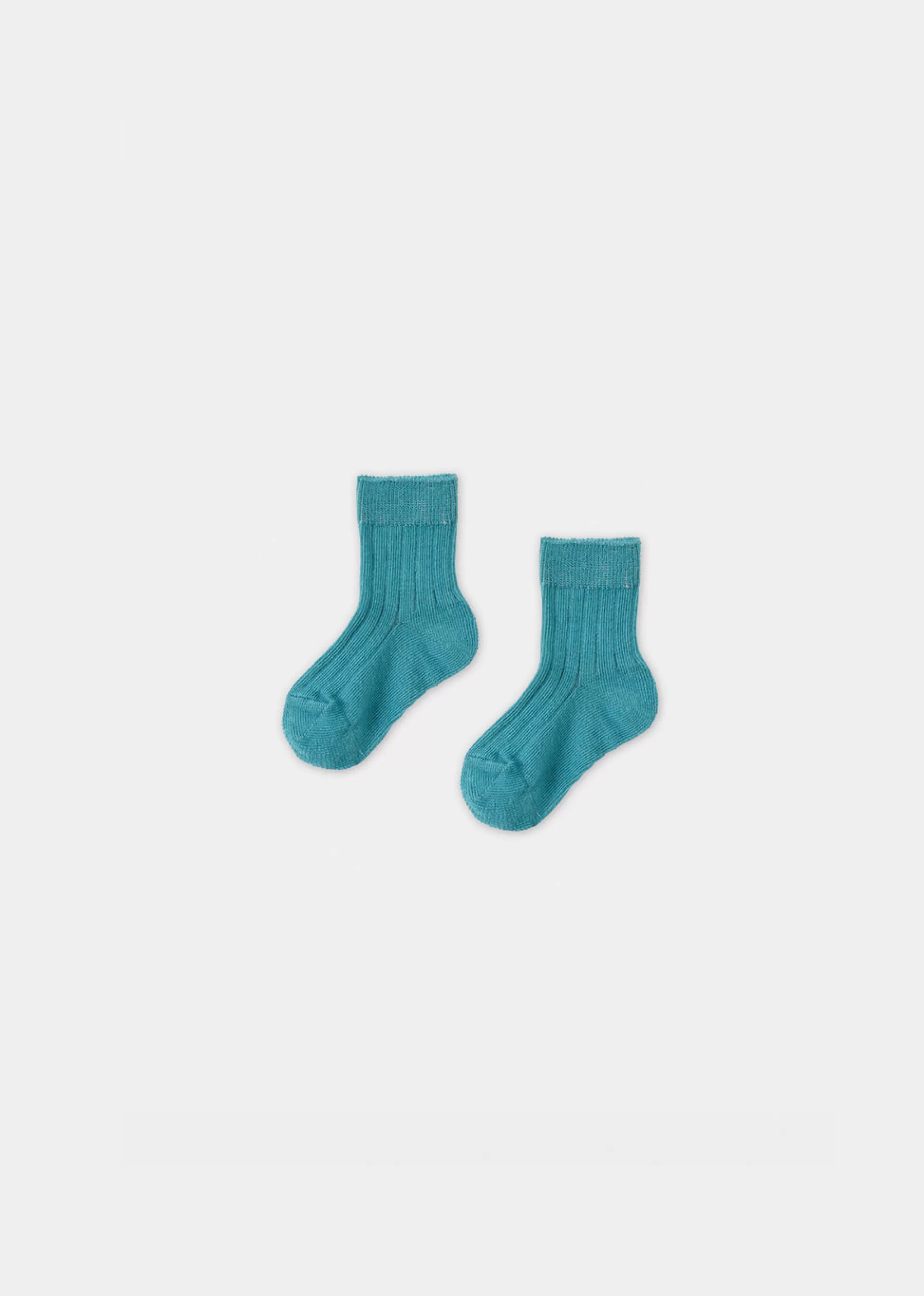 Socks-CARAMEL Baby Rib Ankle Socks Cornflower Blue