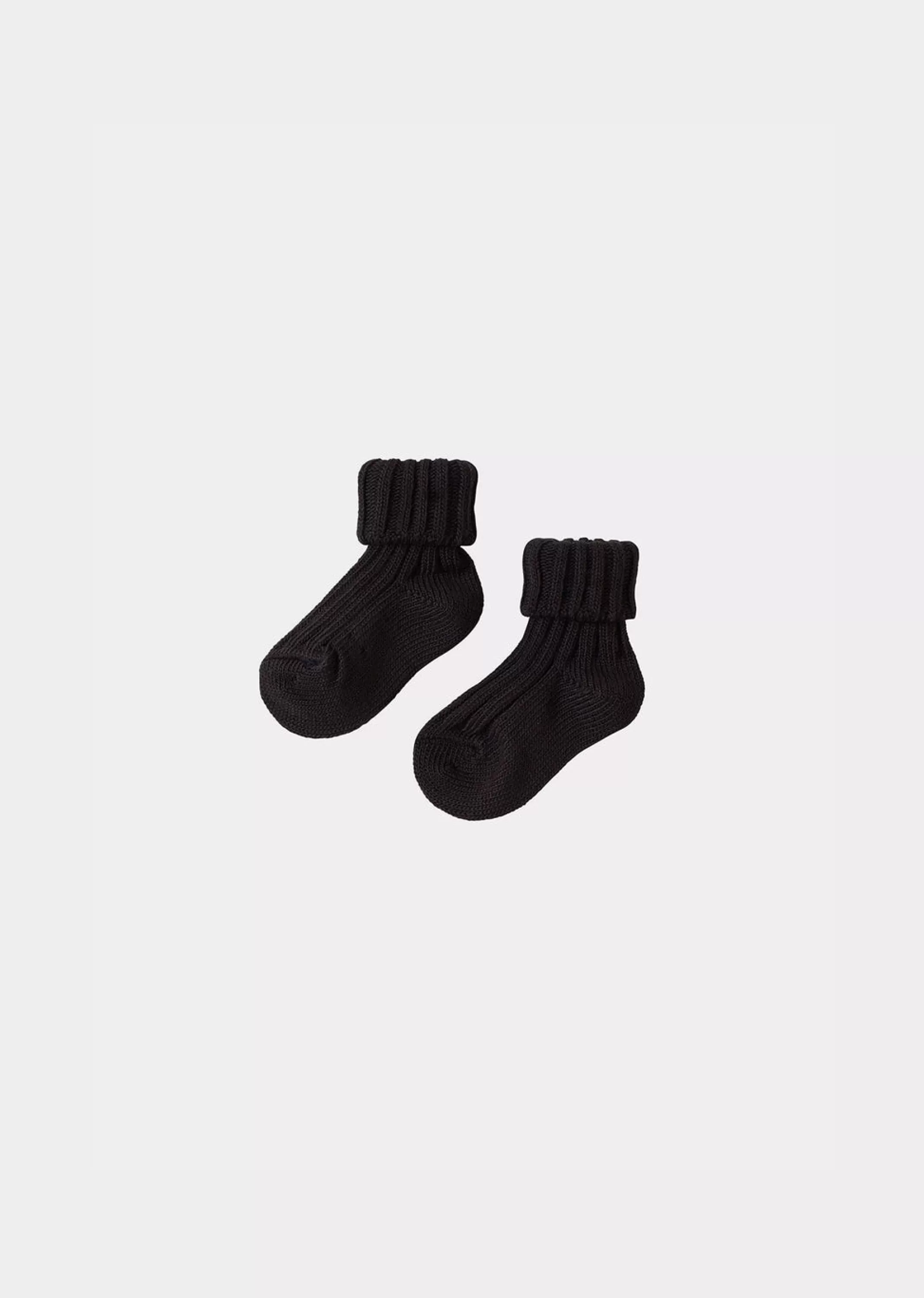 Socks-CARAMEL Baby Rib Ankle Socks Charcoal