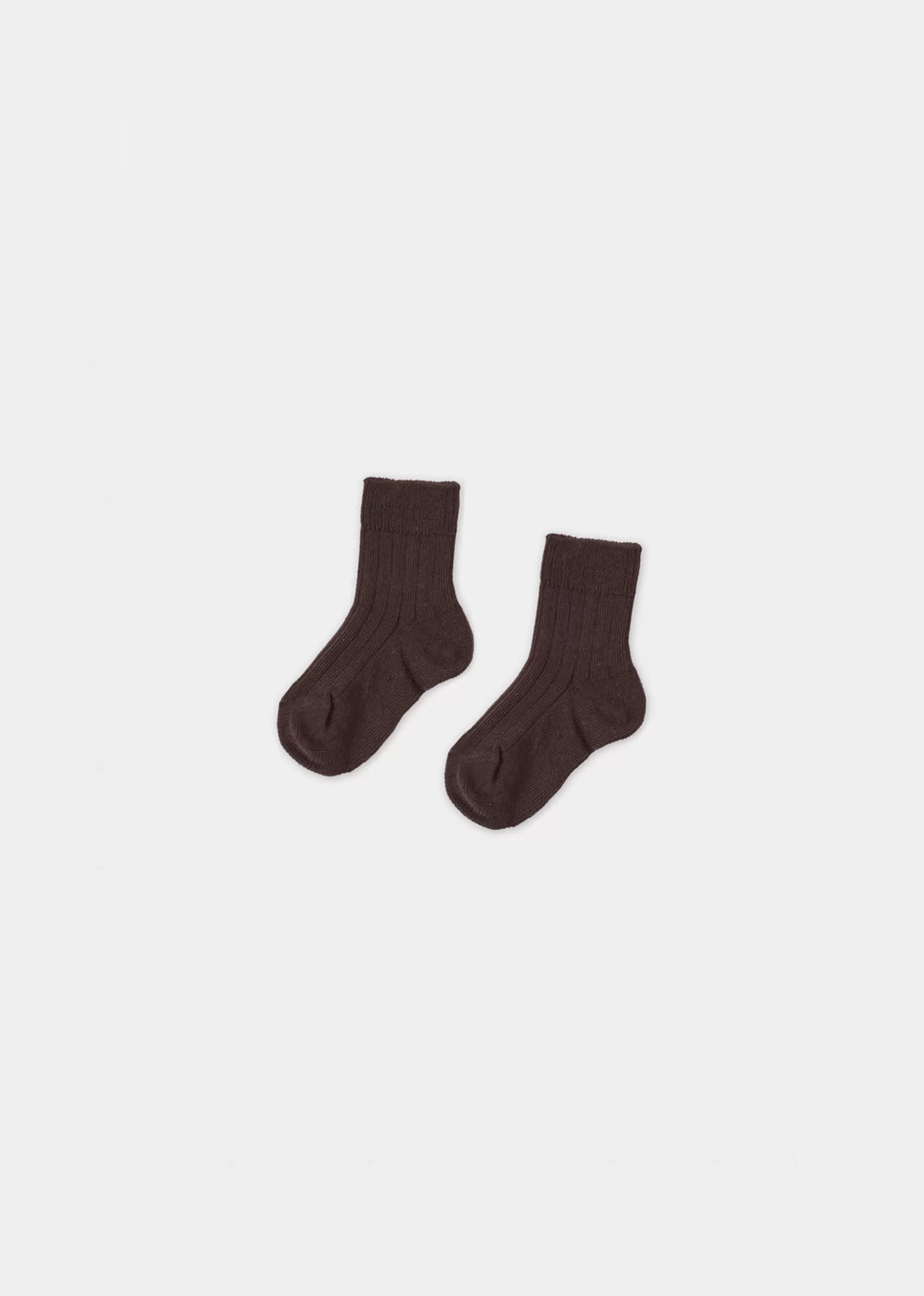 Socks-CARAMEL Baby Rib Ankle Socks Chocolate