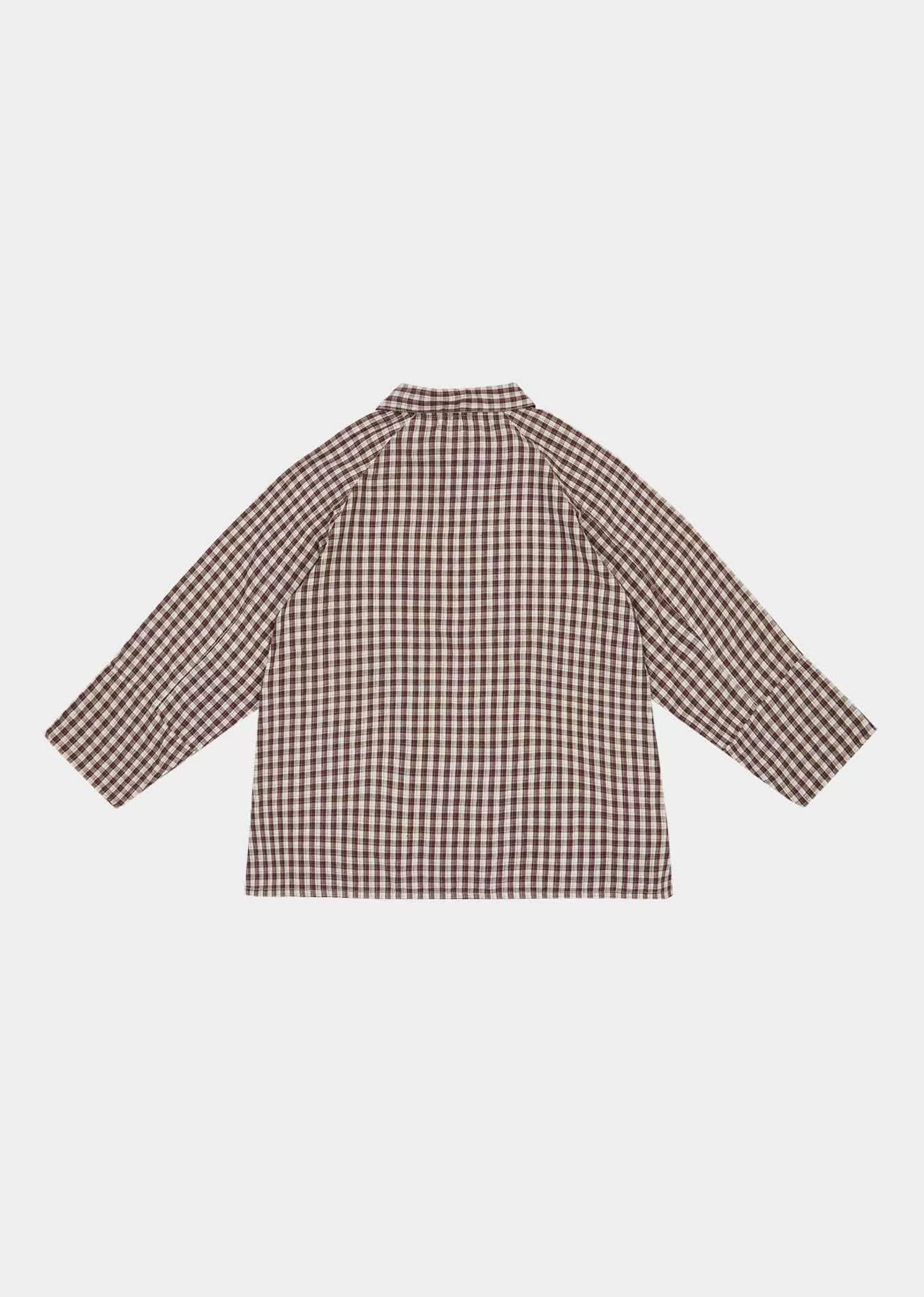 Tops-CARAMEL Burdock Shirt Chocolate Check