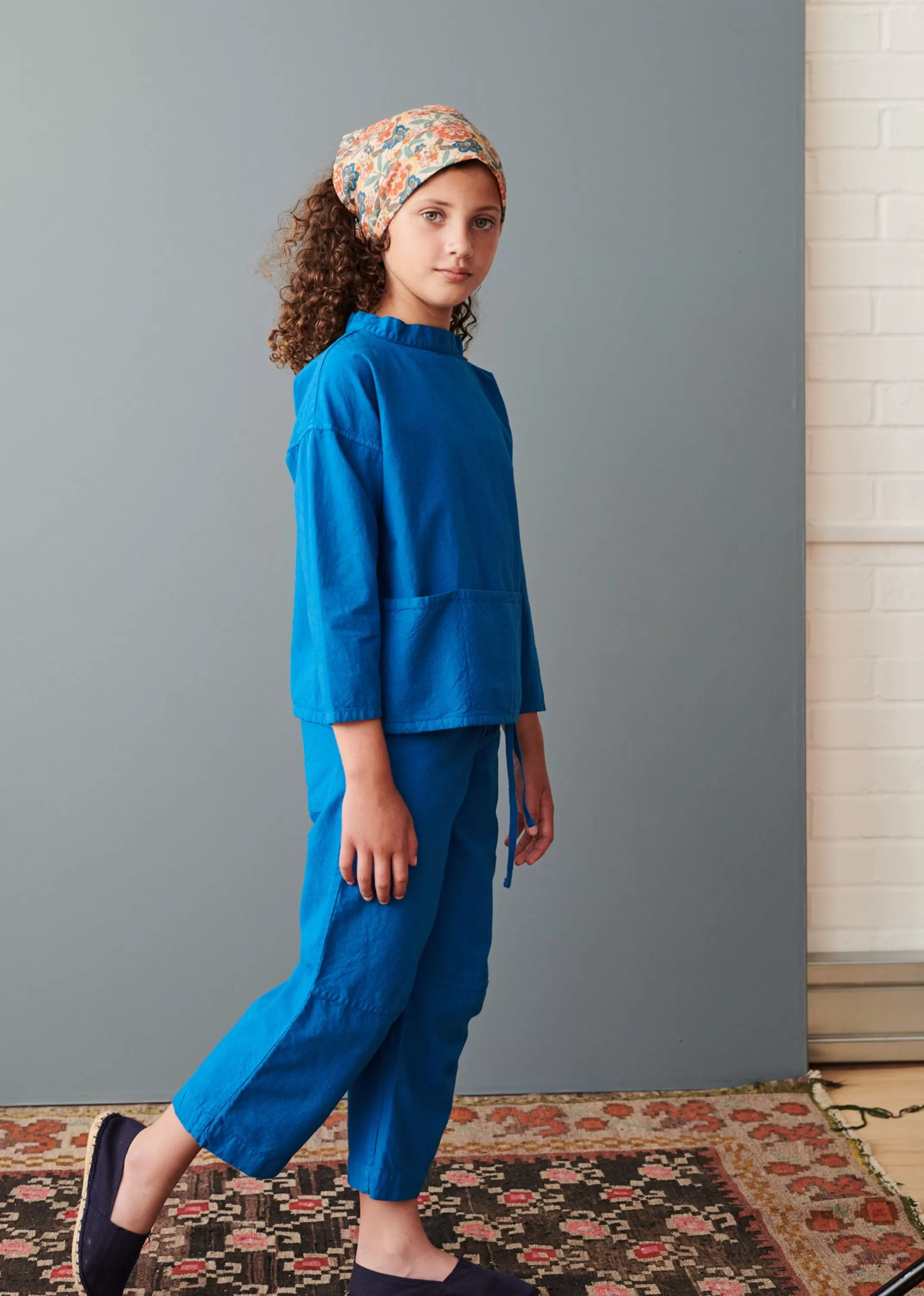 Trousers-CARAMEL Caper Trouser Electric Blue