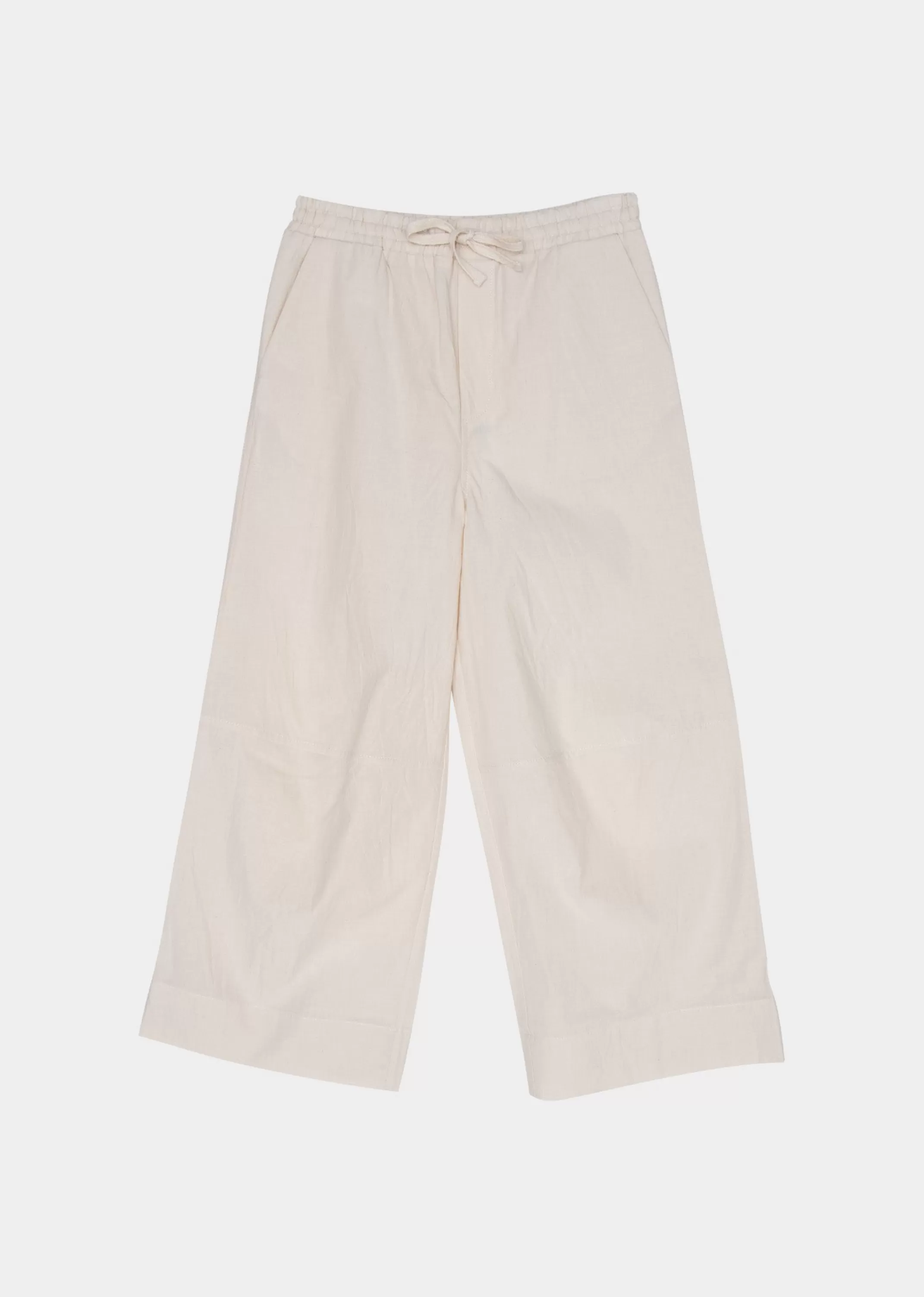 Trousers-CARAMEL Caper Trouser - Off-White