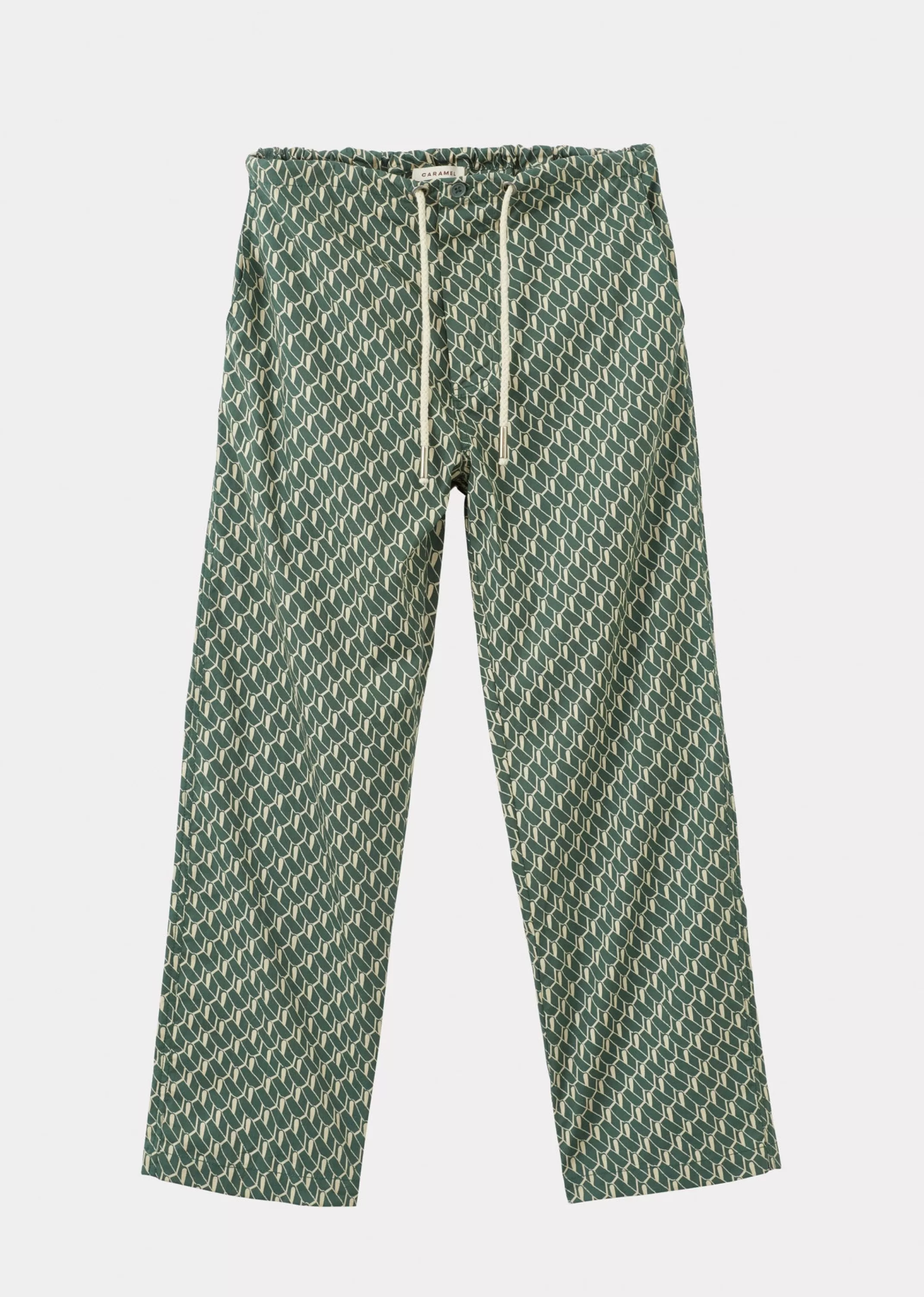 Trousers-CARAMEL Judo Trouser Emerald Geo Print