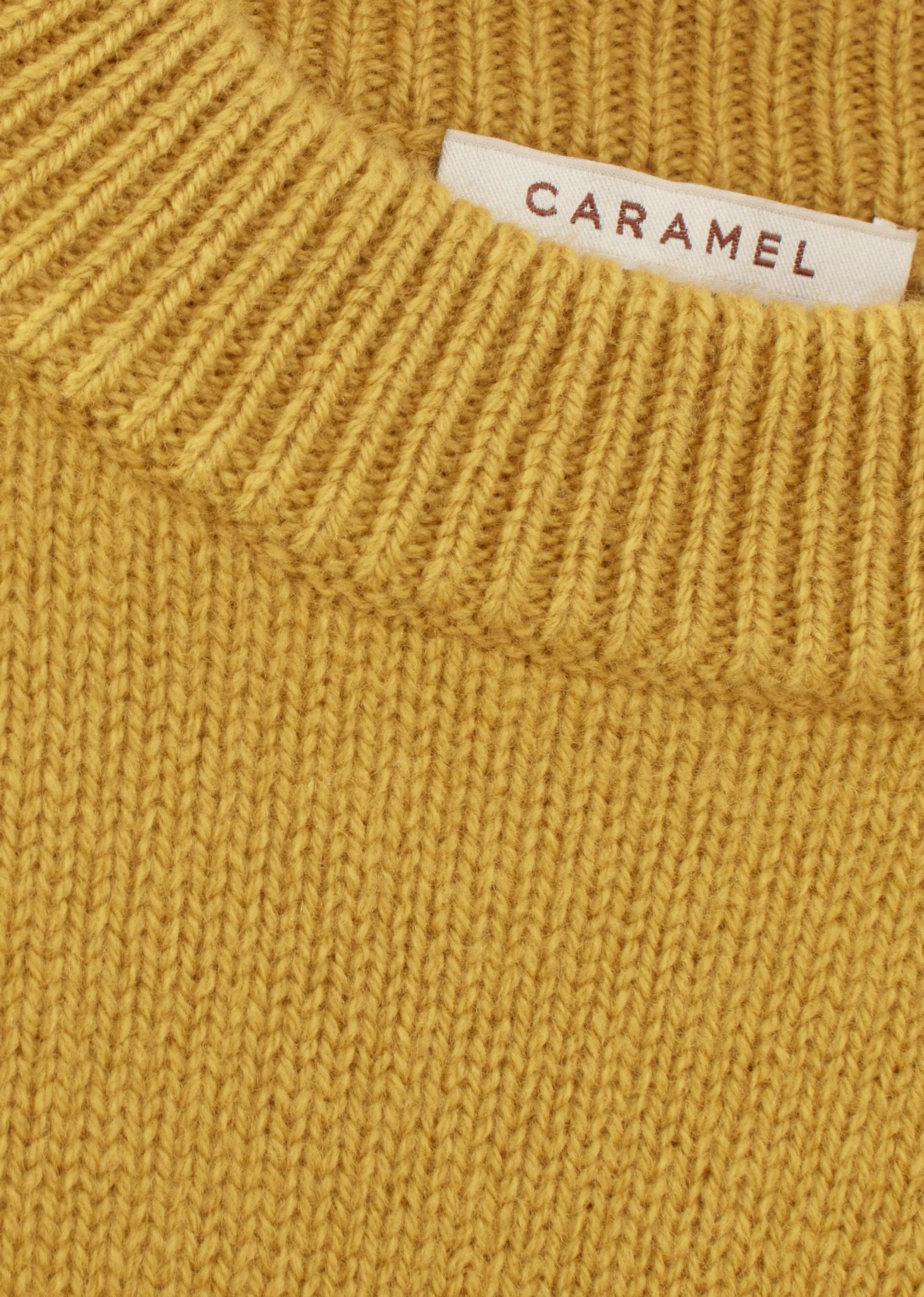 Tops-CARAMEL Low Rib Jumper - Mustard