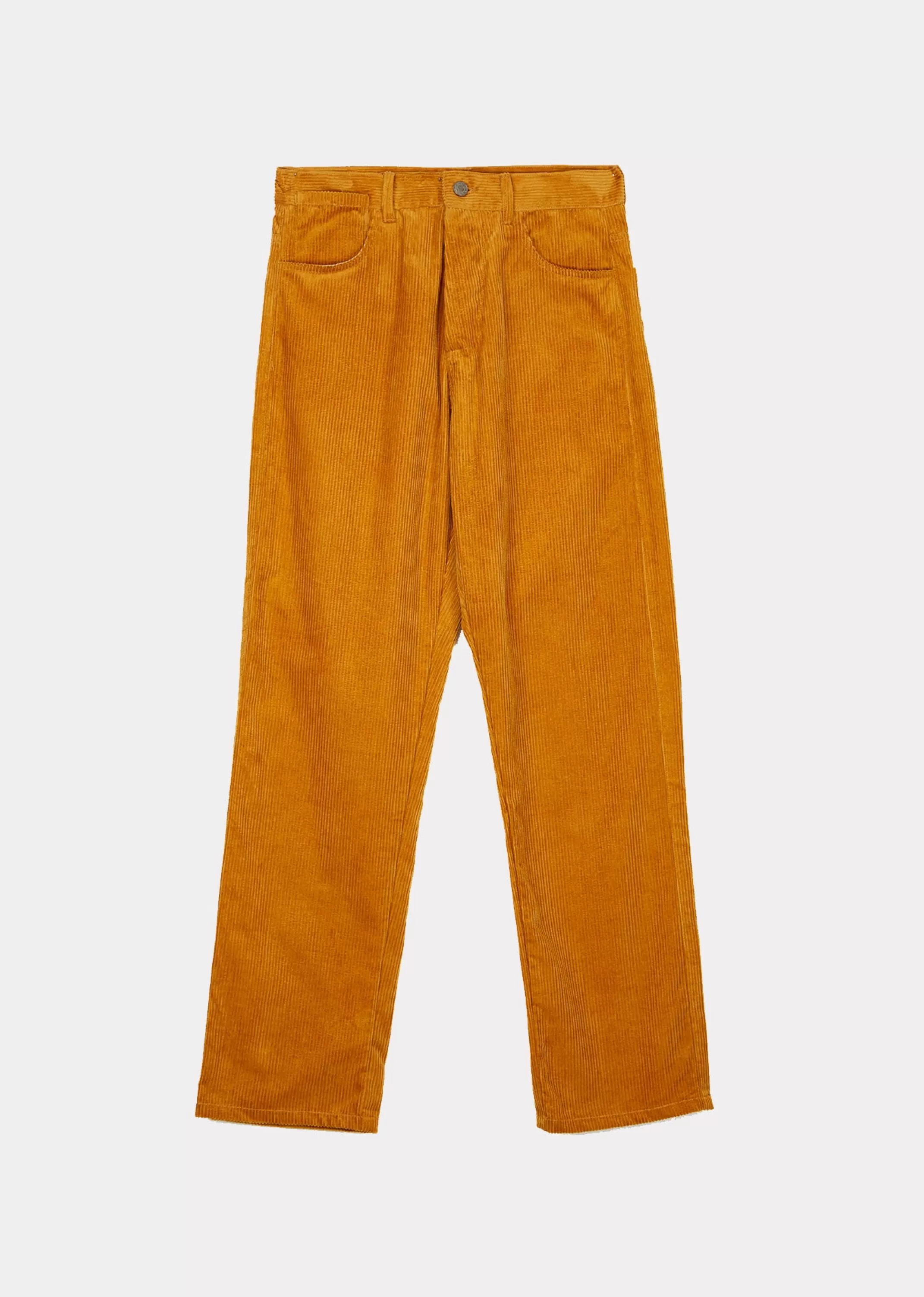 Trousers-CARAMEL Slim Trouser Gold Corduroy