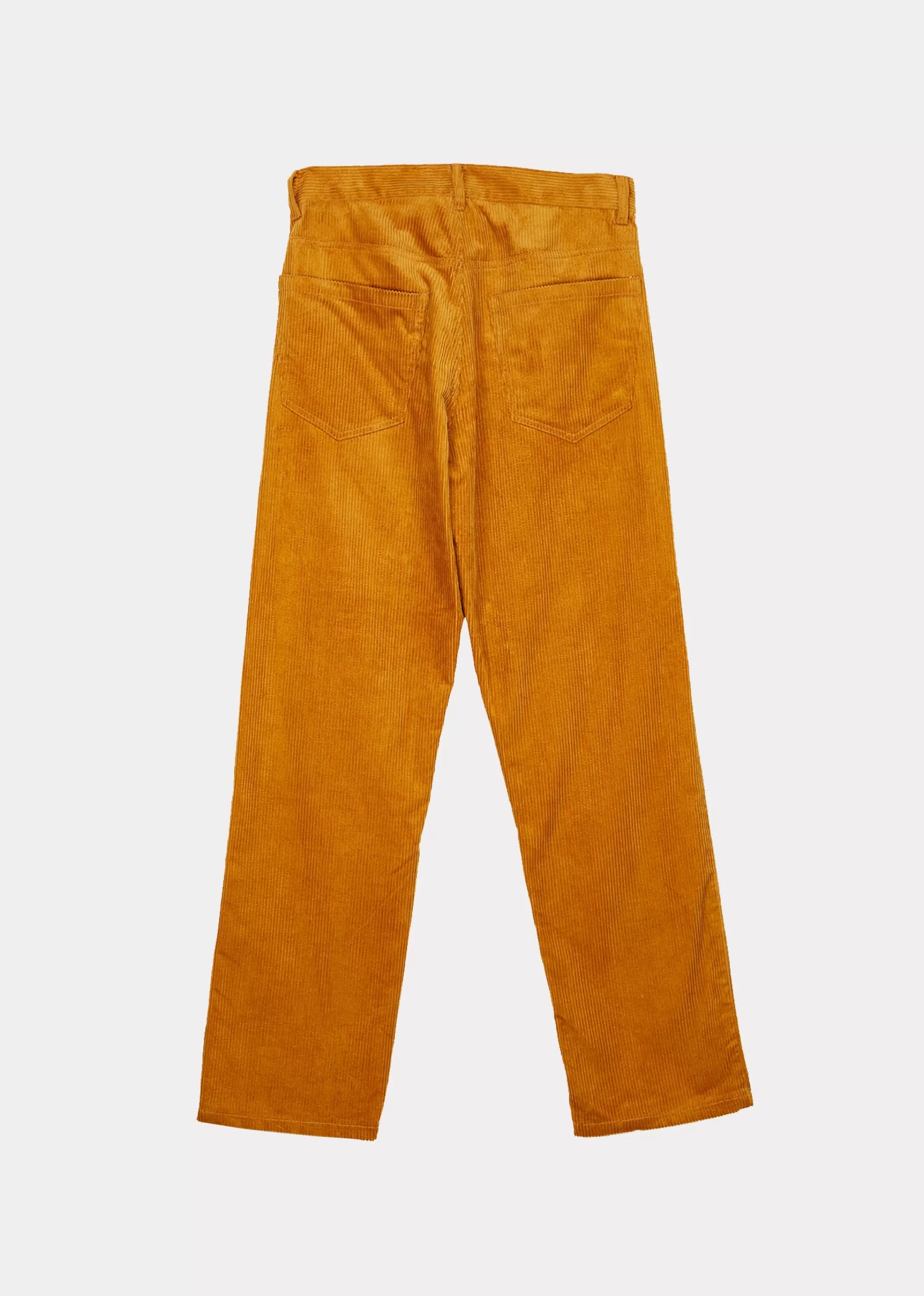 Trousers-CARAMEL Slim Trouser Gold Corduroy