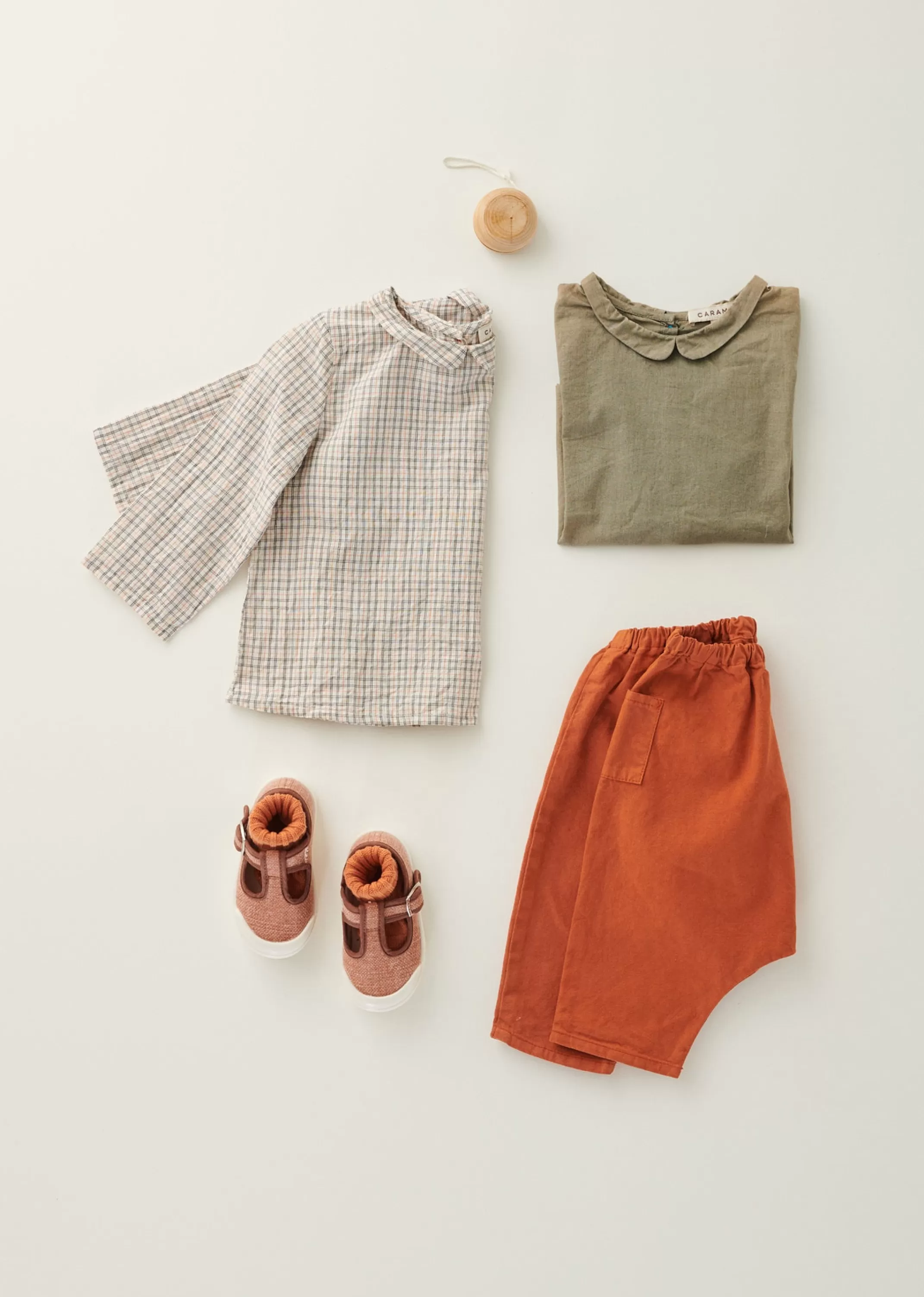 Tops-CARAMEL Carrot Baby Shirt Sage