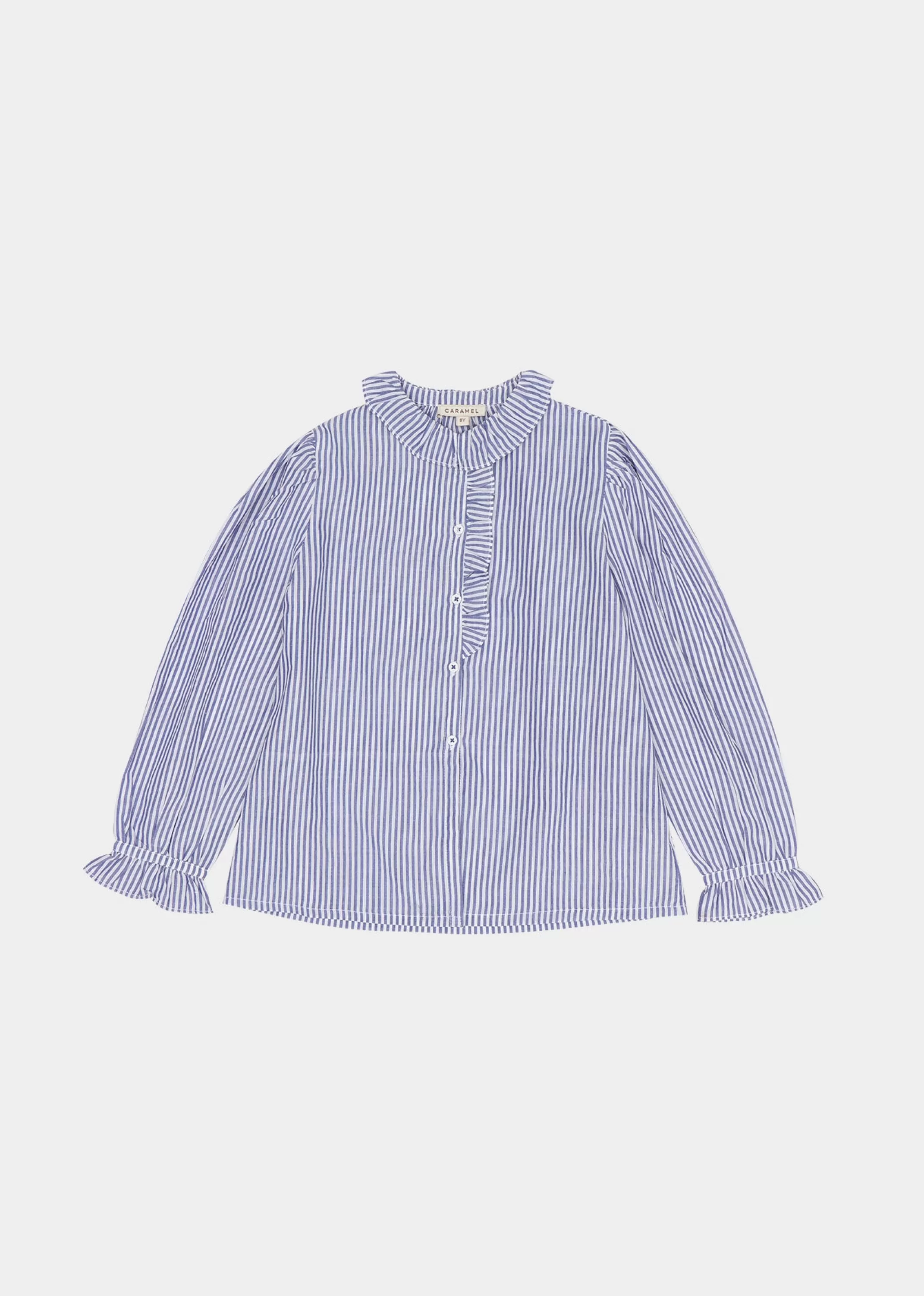 Tops-CARAMEL Cauliflower Blouse Blue Stripe