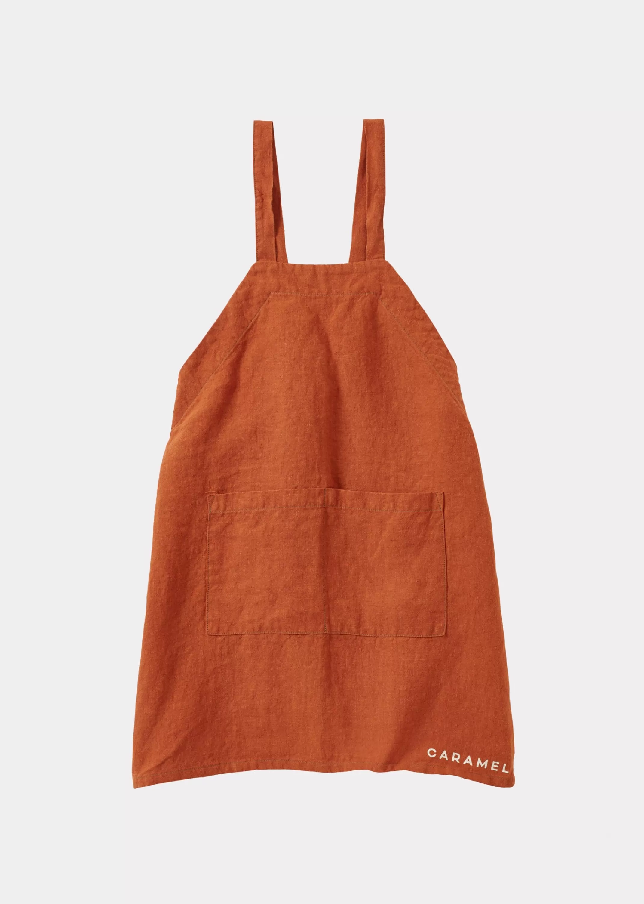 Kitchenware-CARAMEL Child Linen Apron Burnt Orange