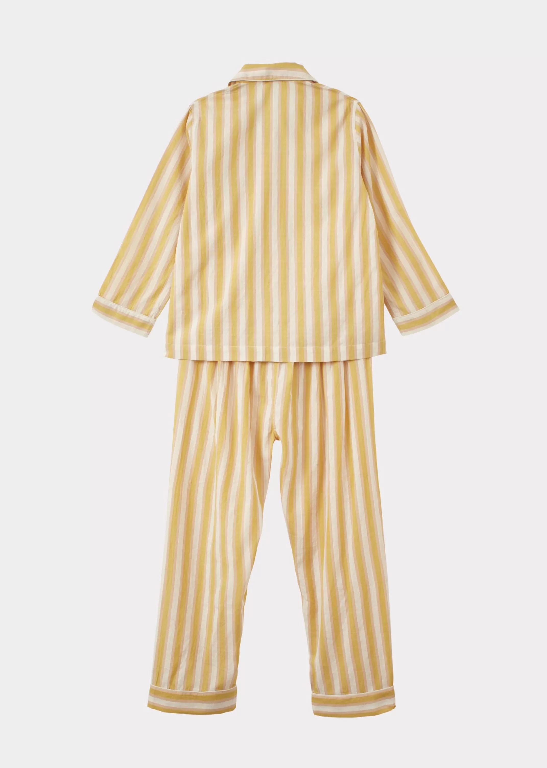 Nightwear-CARAMEL Child Pyjama Set Yellow Stripe