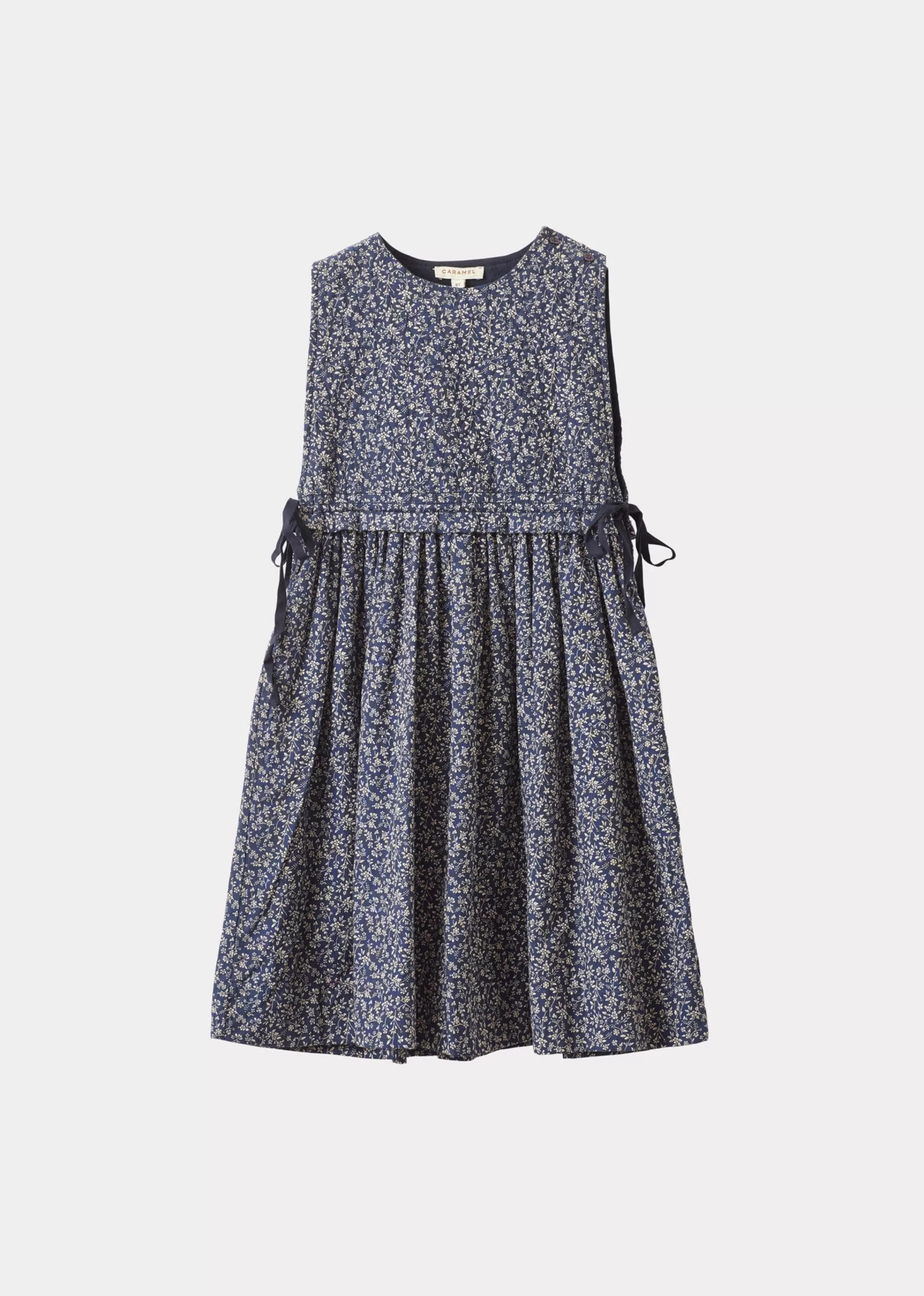 Dresses-CARAMEL Colima Girl Dress - Navy Floral