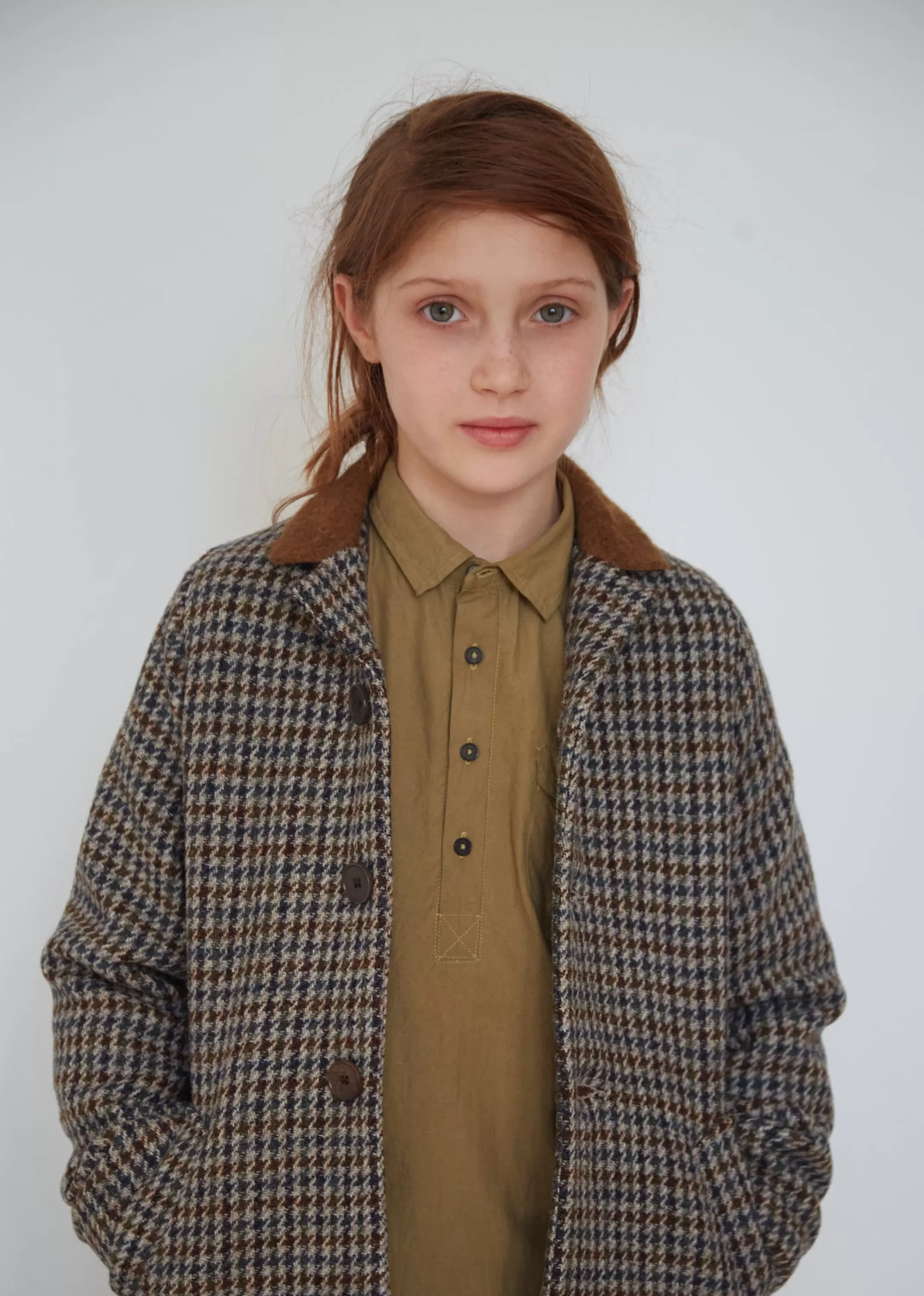 Tops-CARAMEL Elbert Kids Shirt Light Khaki