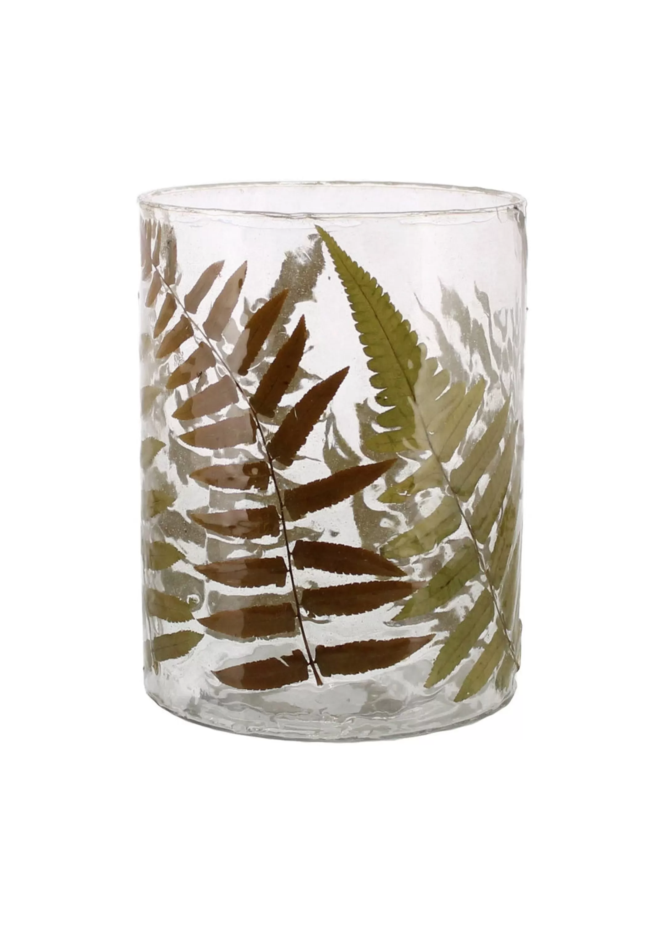 Kitchenware-CARAMEL Enameled Fern Hurricane - Black/White