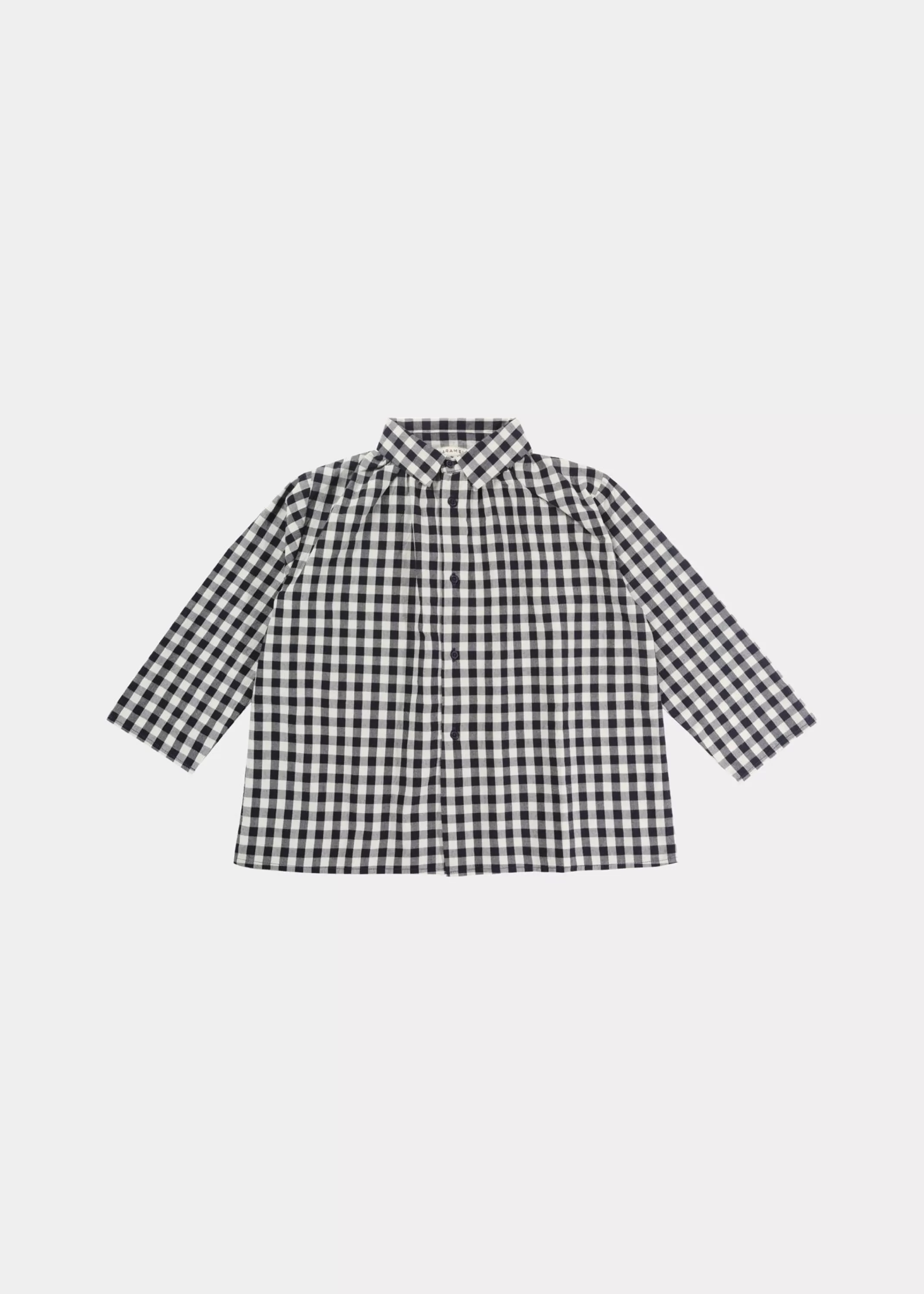 Tops-CARAMEL Eos Shirt - Blue Gingham Check