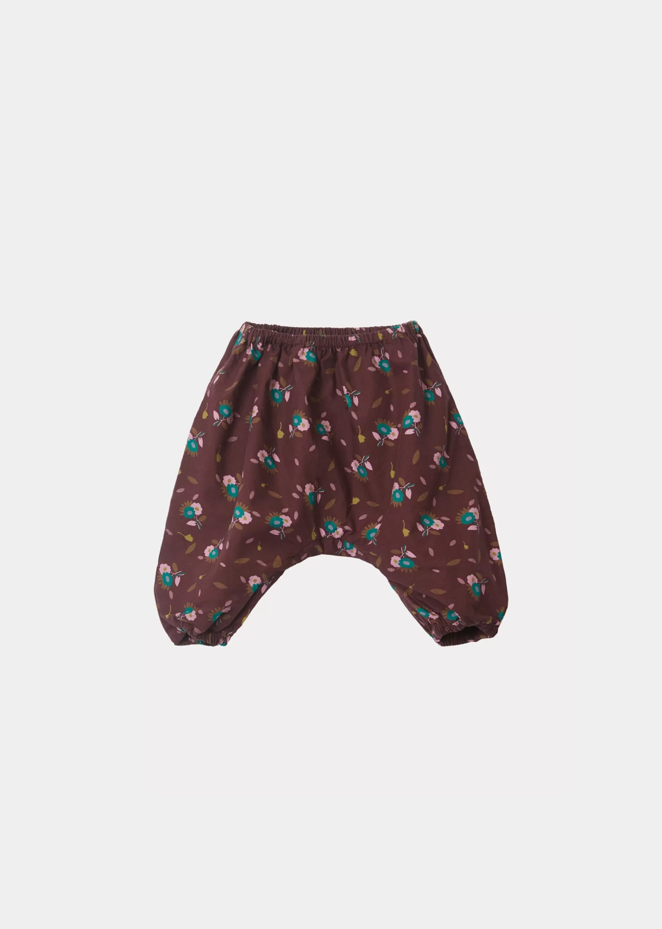 Trousers-CARAMEL Faraday Baby Trousers - Brown Thistle Print