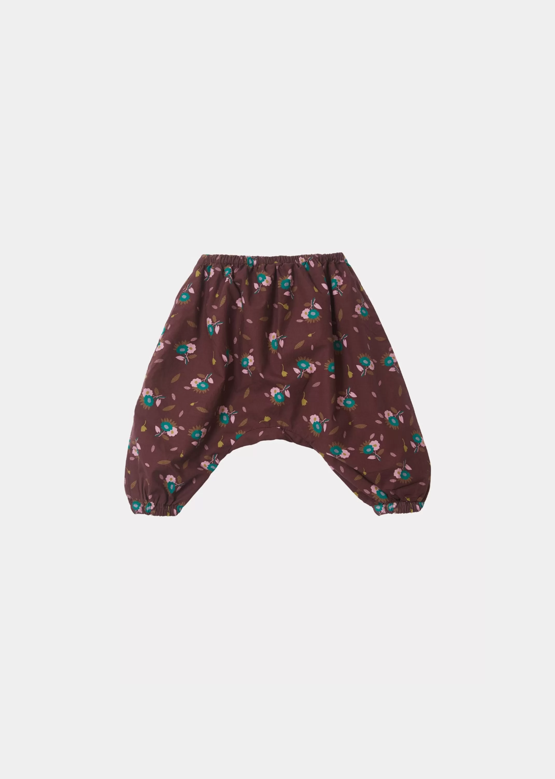 Trousers-CARAMEL Faraday Baby Trousers - Brown Thistle Print