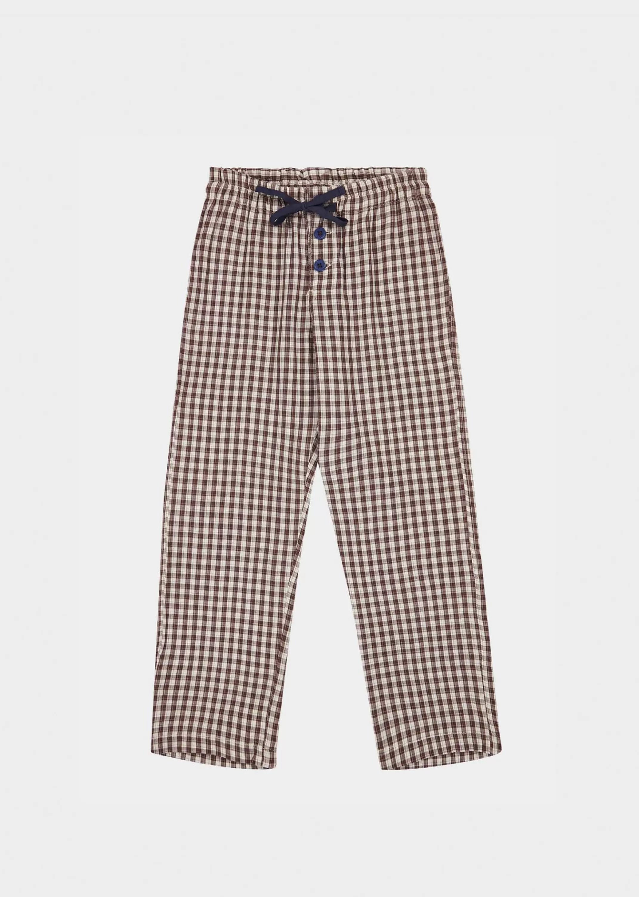 Trousers-CARAMEL Ficus Trouser Chocolate Check