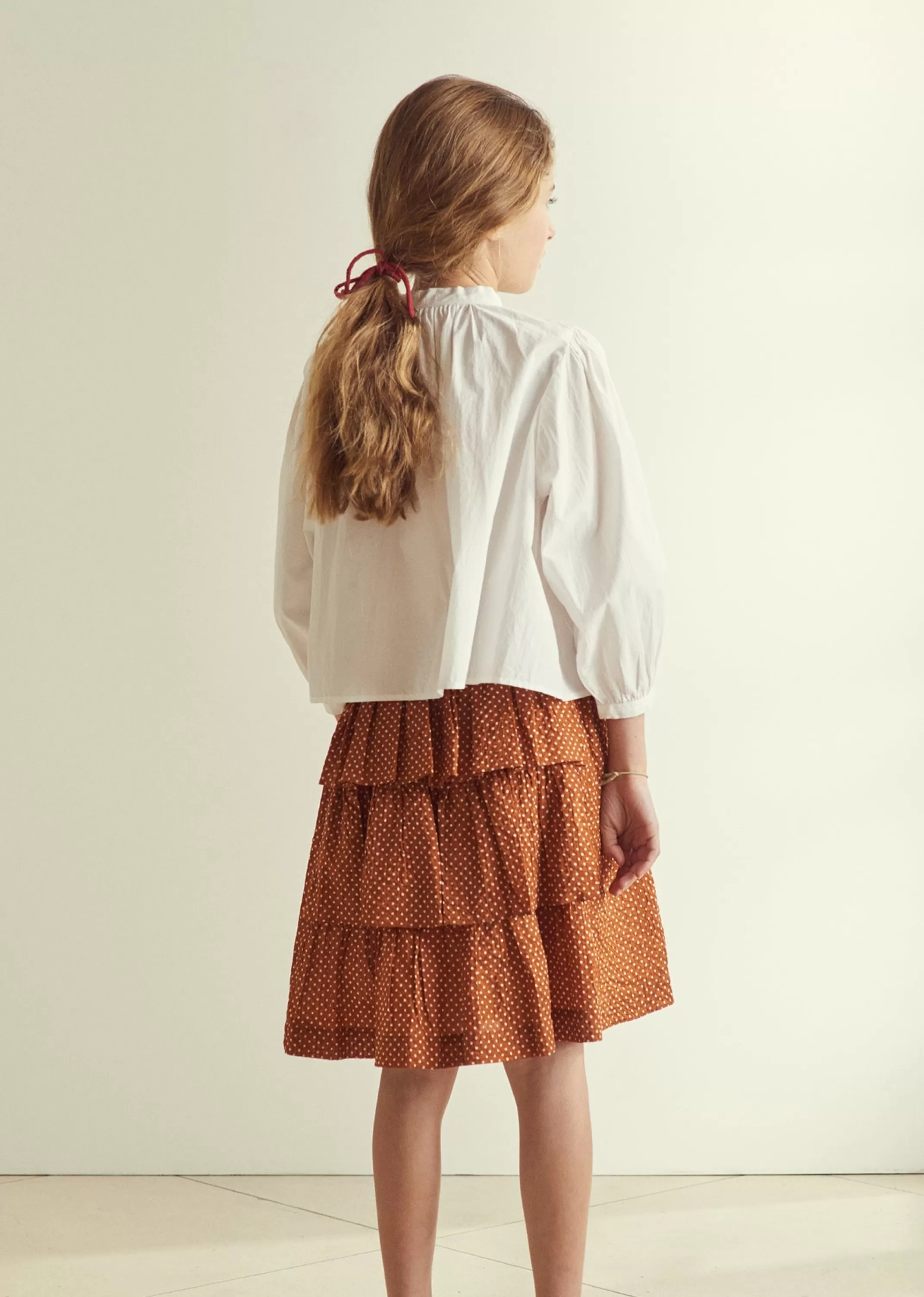 Dresses-CARAMEL Flounder Skirt Rust Dot