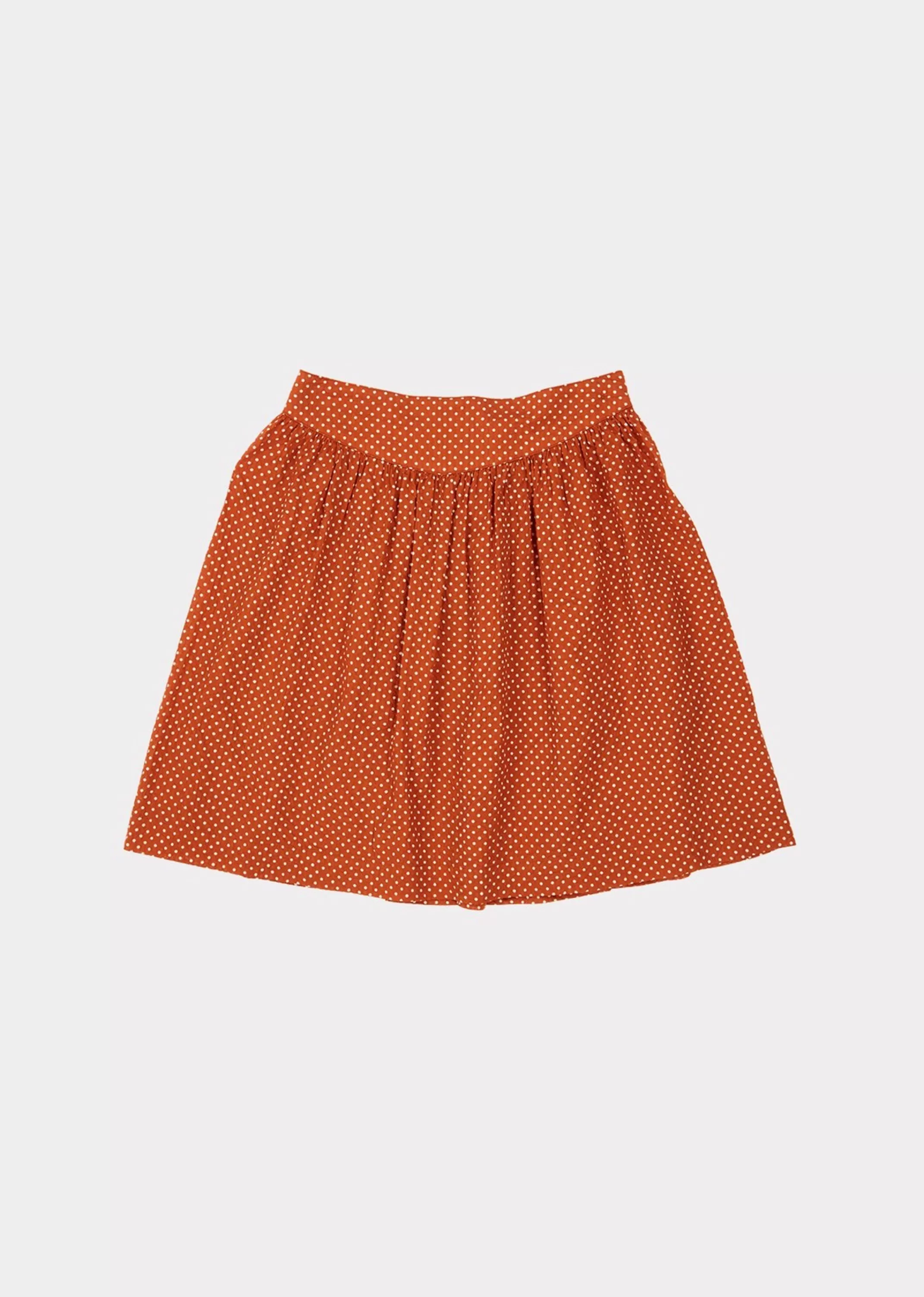 Dresses-CARAMEL Flounder Skirt Rust Dot