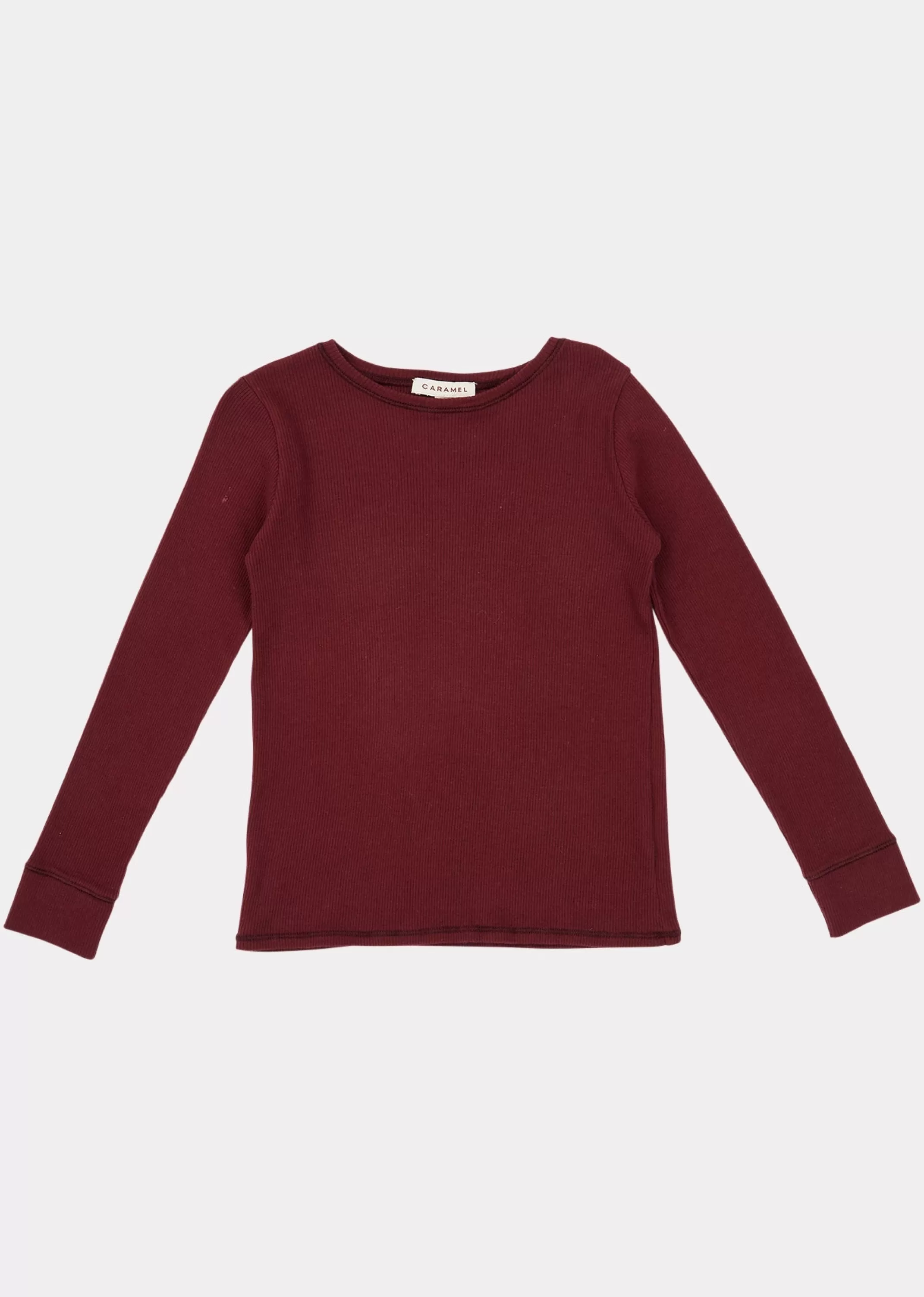 Tops-CARAMEL Flycatcher T Shirt - Maroon