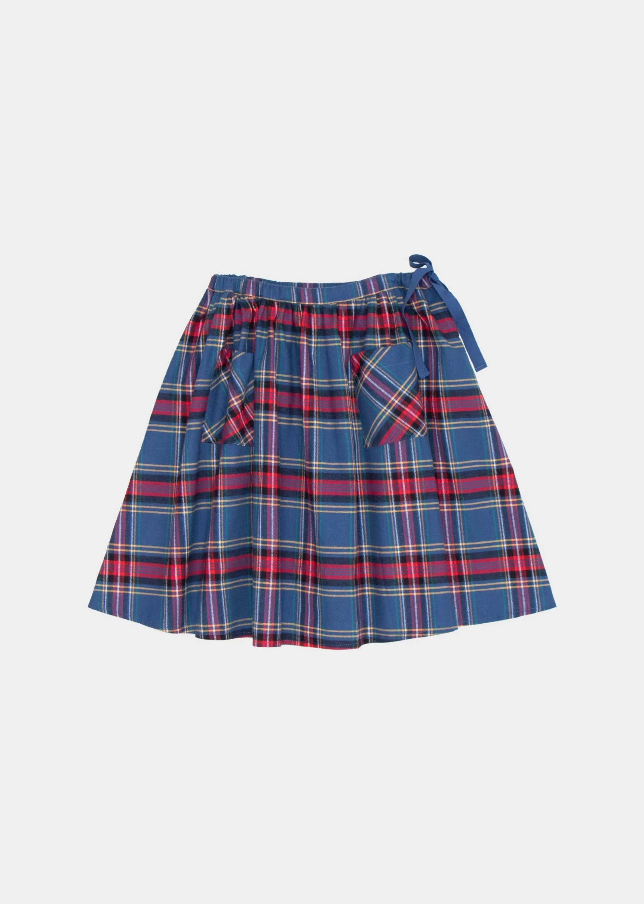 Skirts-CARAMEL Glava Girl Skirt Blue Tartan