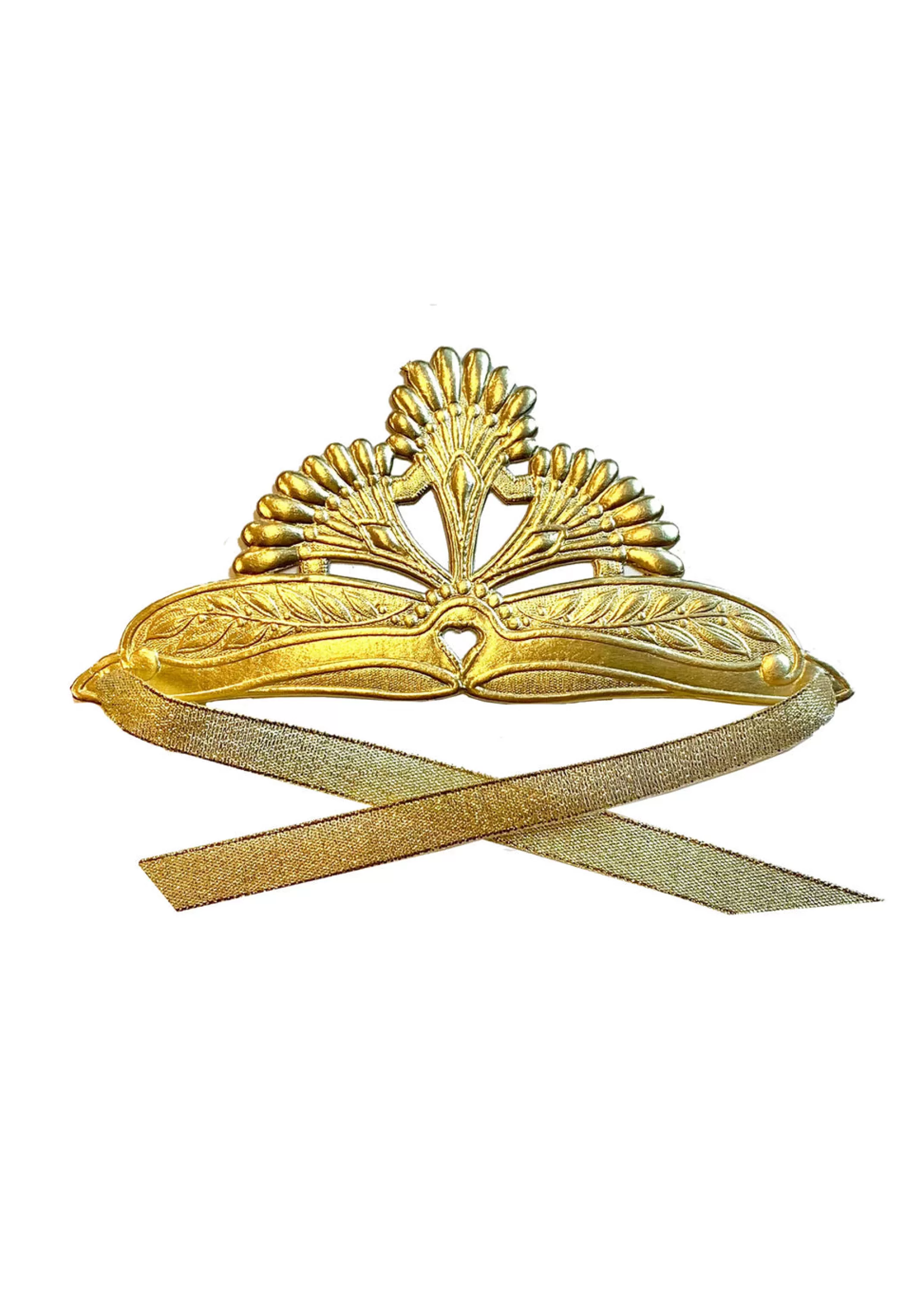 Accessories-CARAMEL Gold Embossed Tiara - Gold