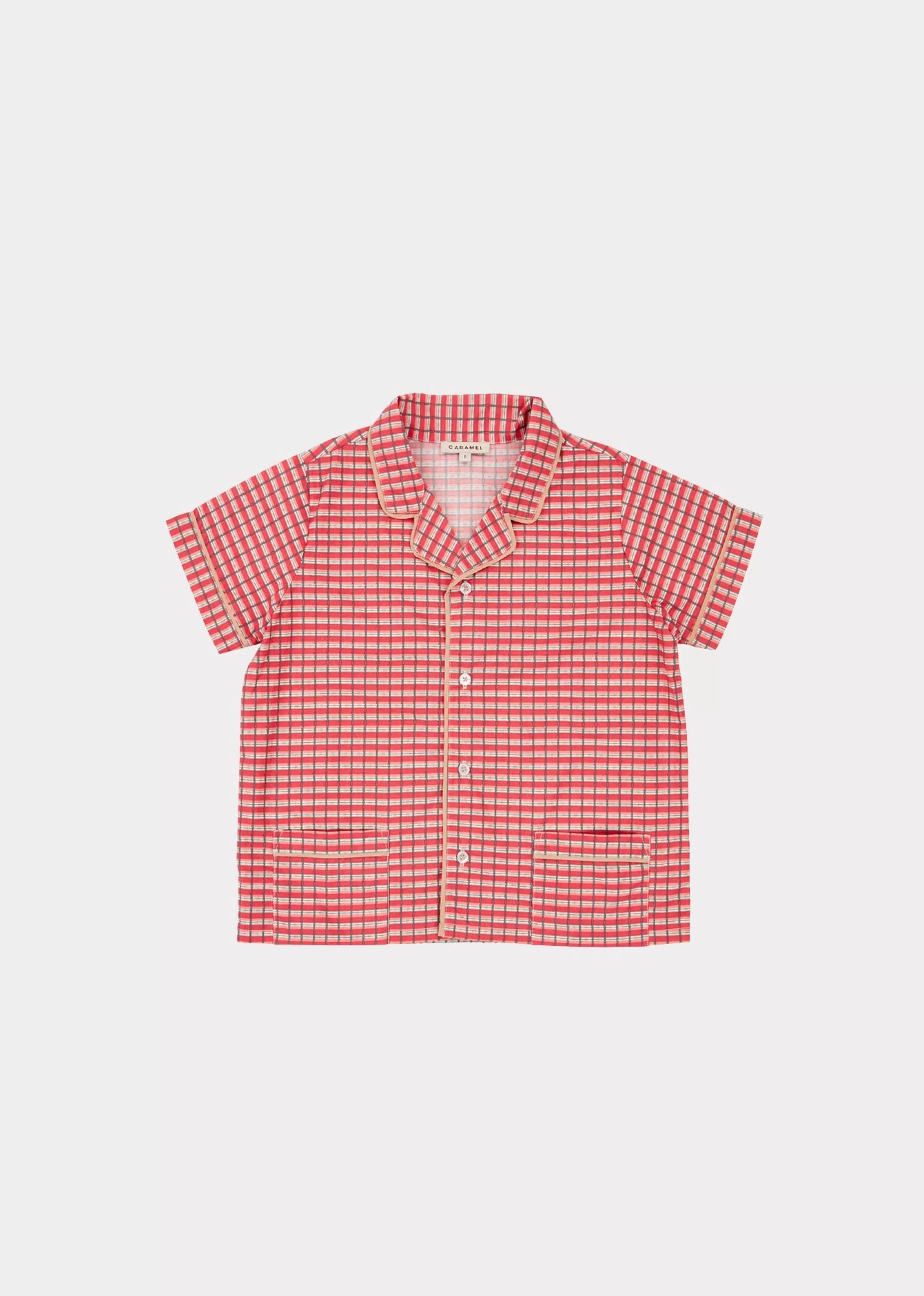 Tops-CARAMEL Holborn Shirt Red Painted Check