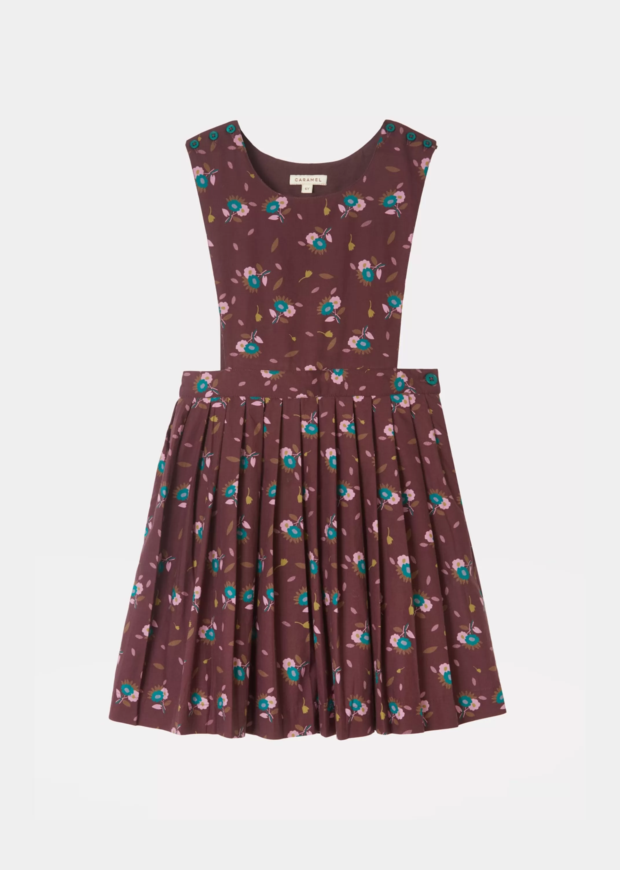 Dresses-CARAMEL Jupiter Child Dress - Brown Thistle Print