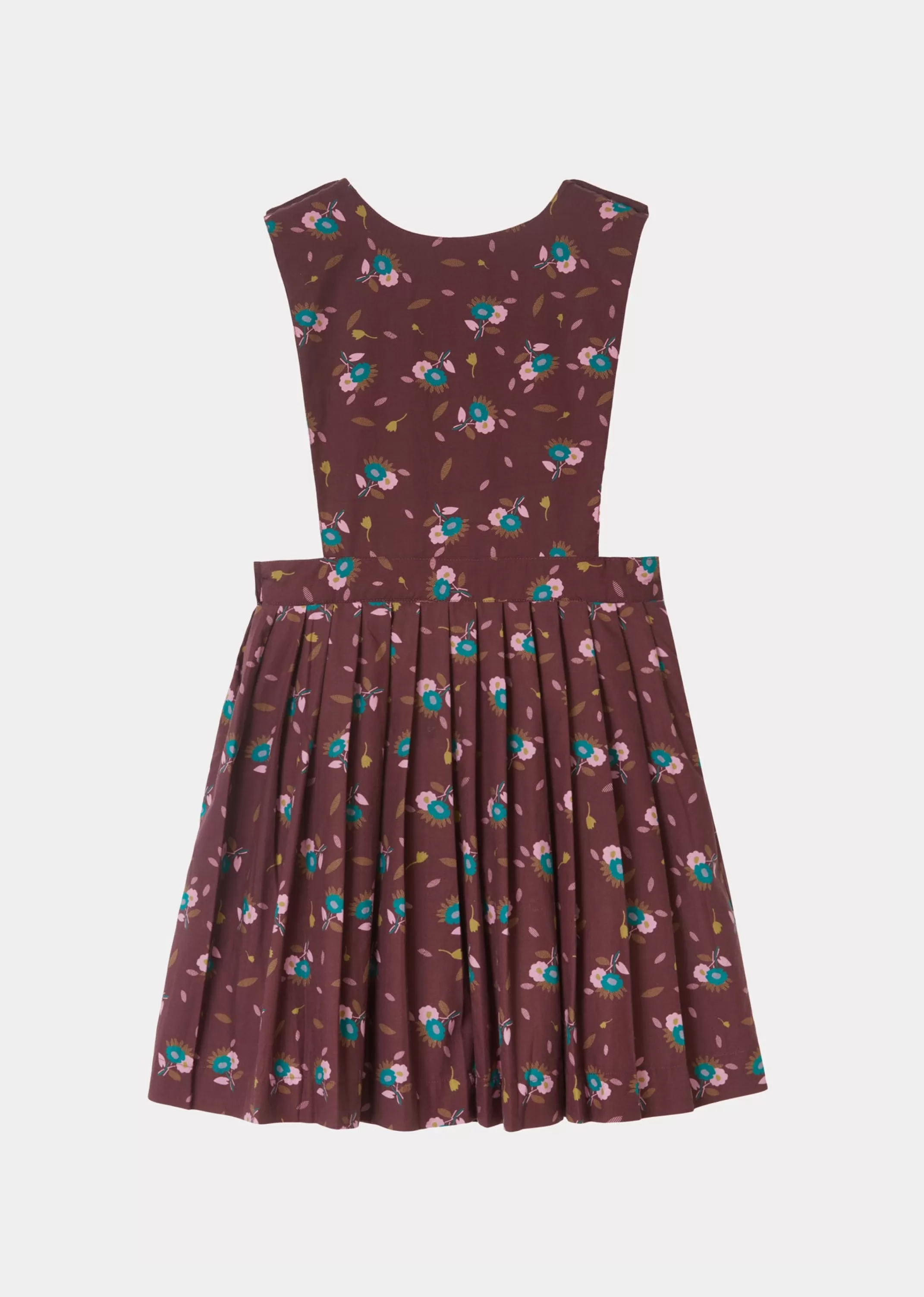 Dresses-CARAMEL Jupiter Child Dress - Brown Thistle Print