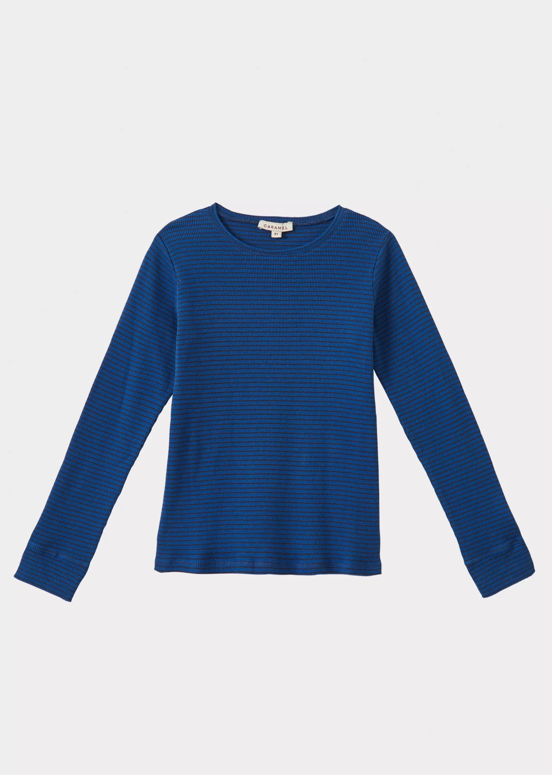 Tops-CARAMEL Kishon T-Shirt Charcoal/Electric Blue