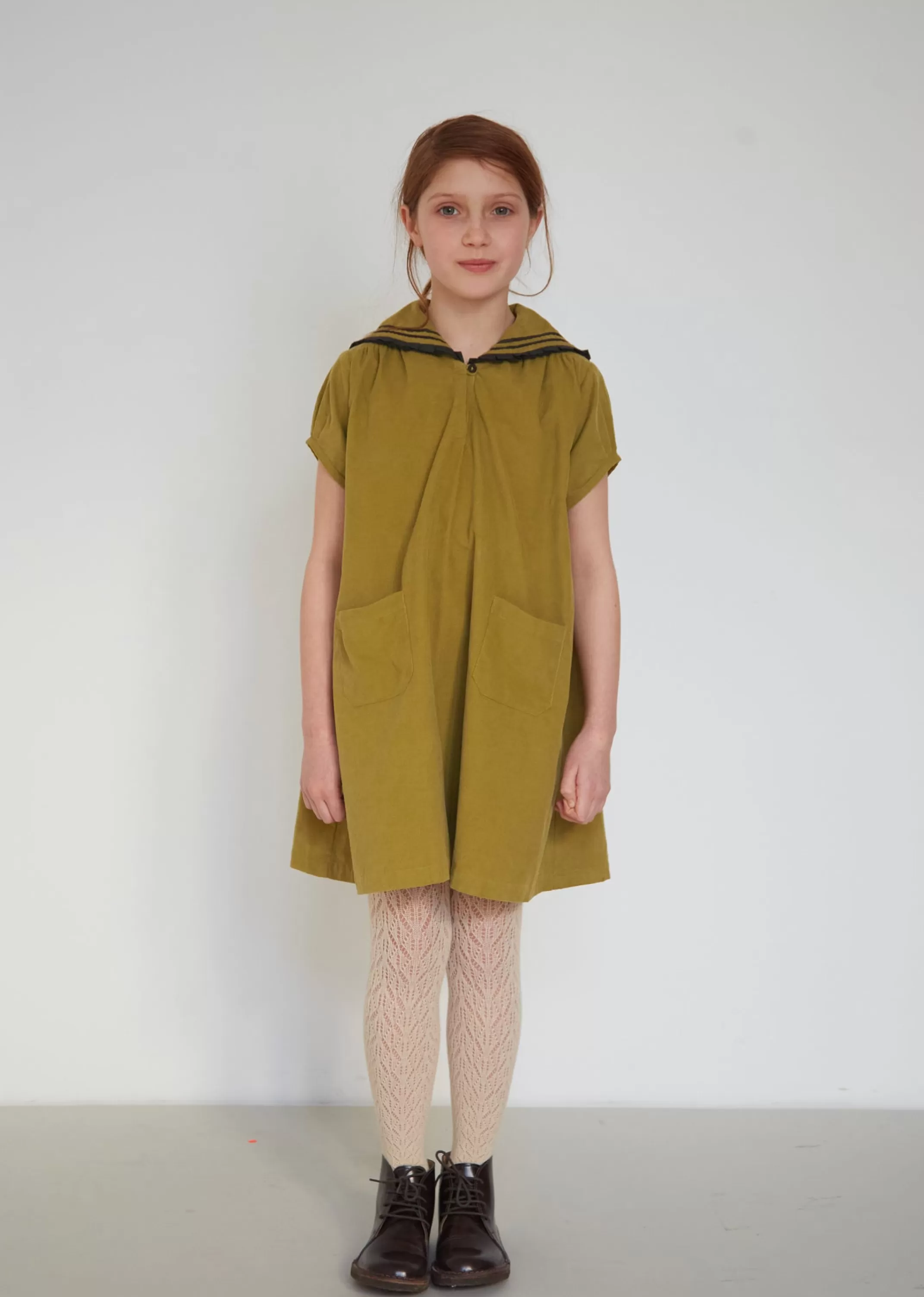 Dresses-CARAMEL Laila Girl Dress - Lime