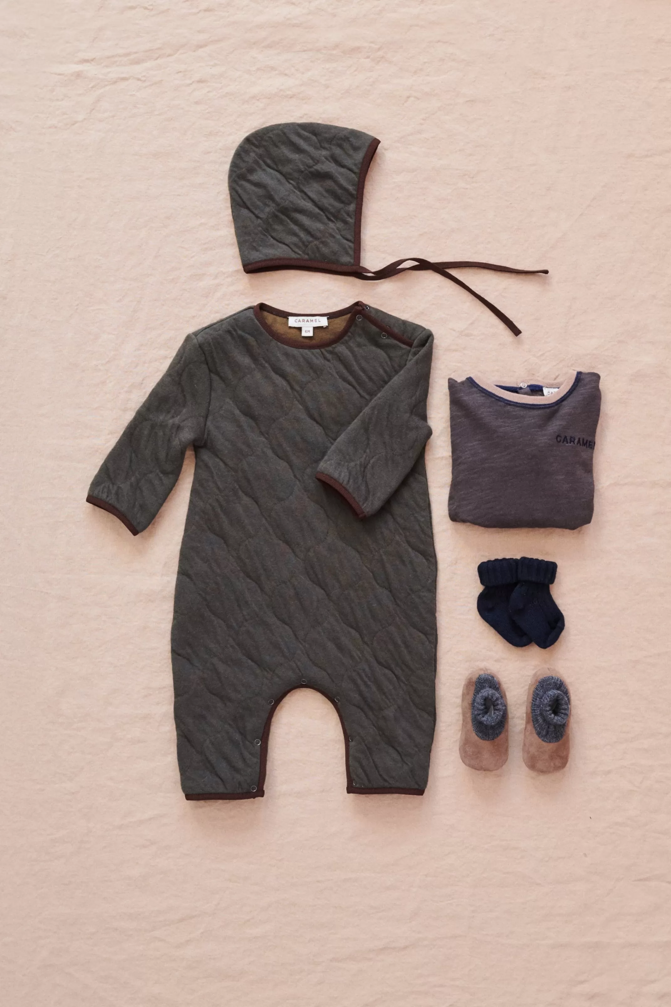 Romper & Jumpsuits-CARAMEL Larch Baby Romper - Khaki