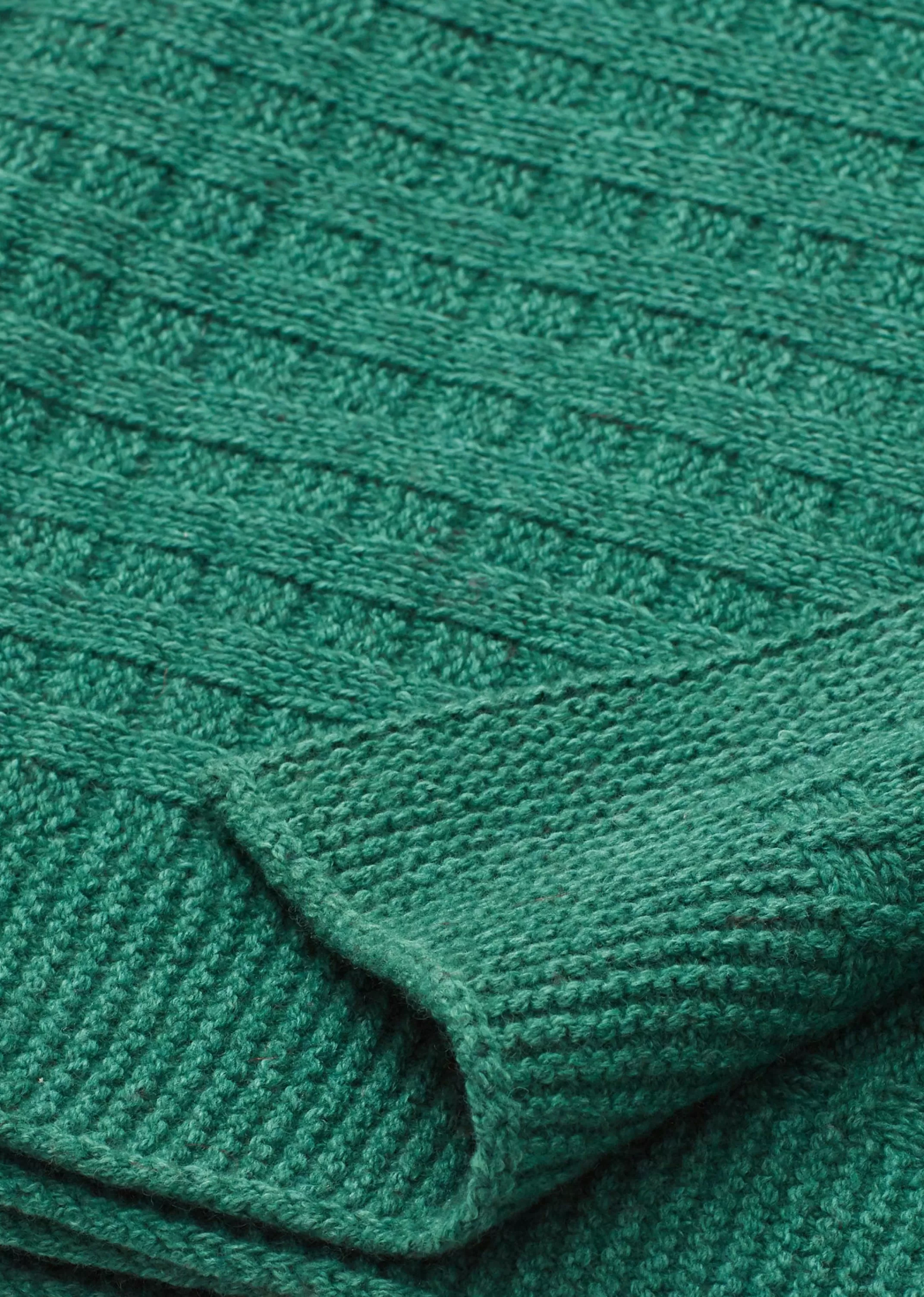 Home Textiles-CARAMEL Large Knit Blanket Sea Green