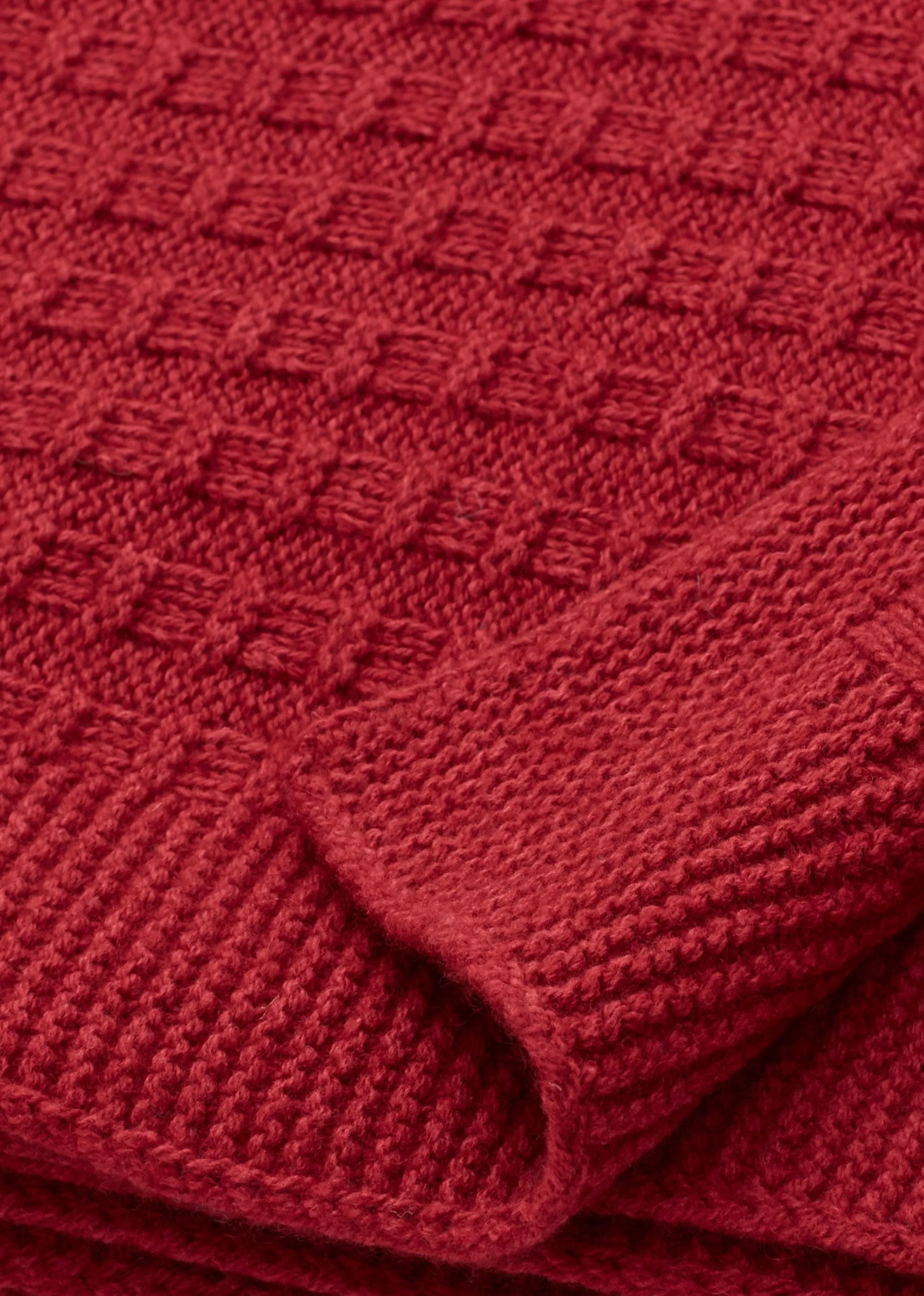 Home Textiles-CARAMEL Large Knit Blanket Rosehip