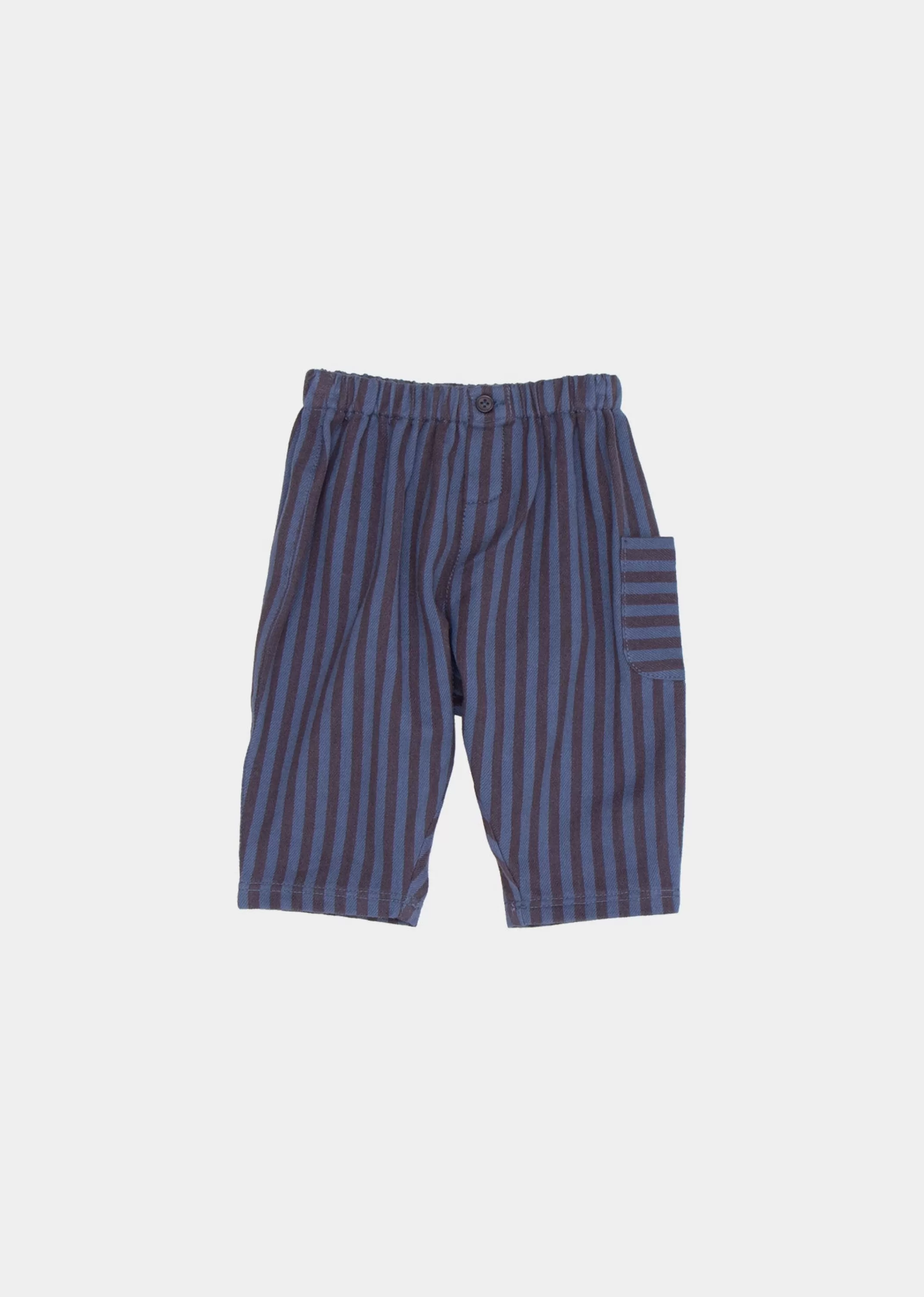 Trousers-CARAMEL Leon Baby Trouser Storm Blue Stripe