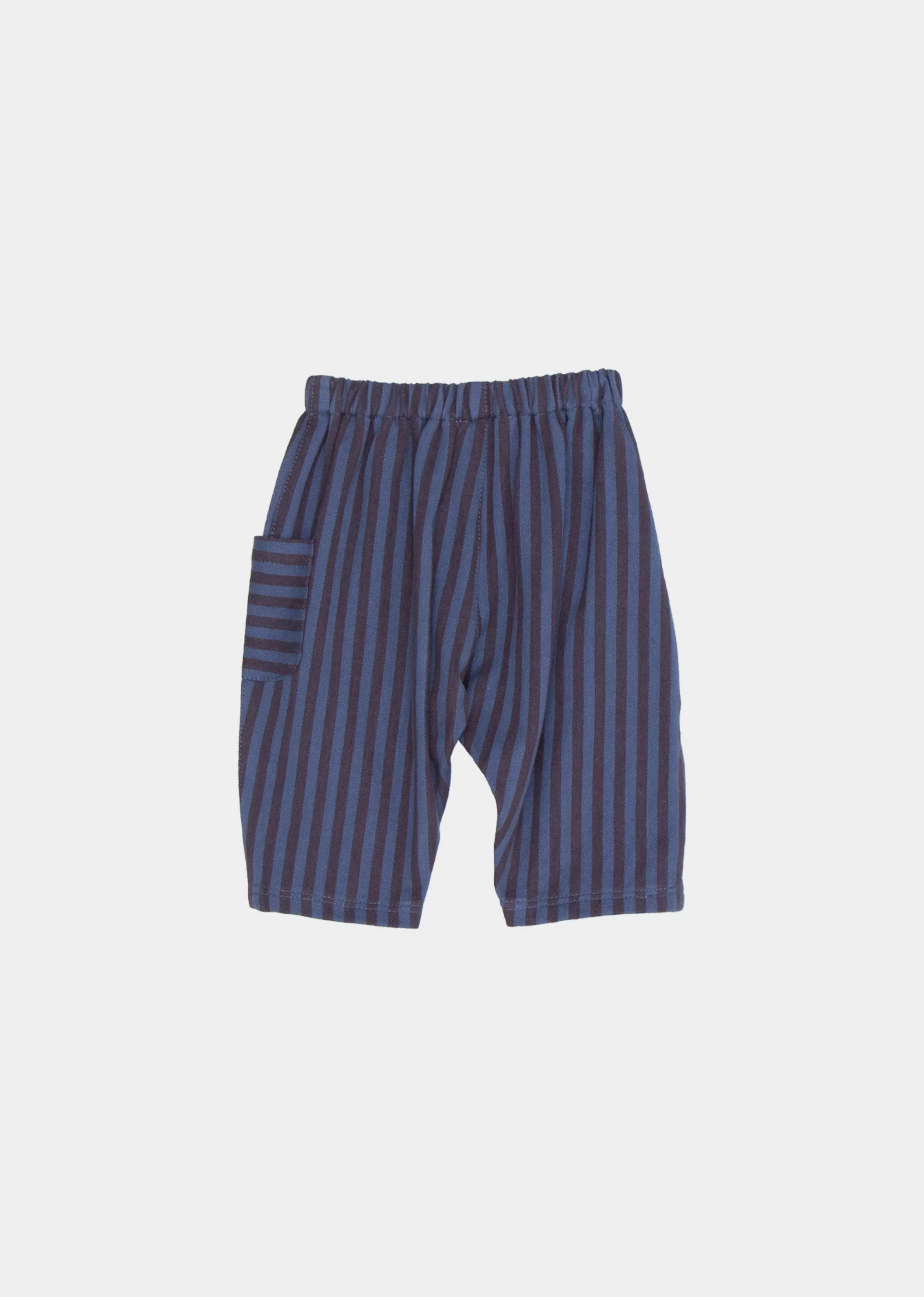 Trousers-CARAMEL Leon Baby Trouser Storm Blue Stripe