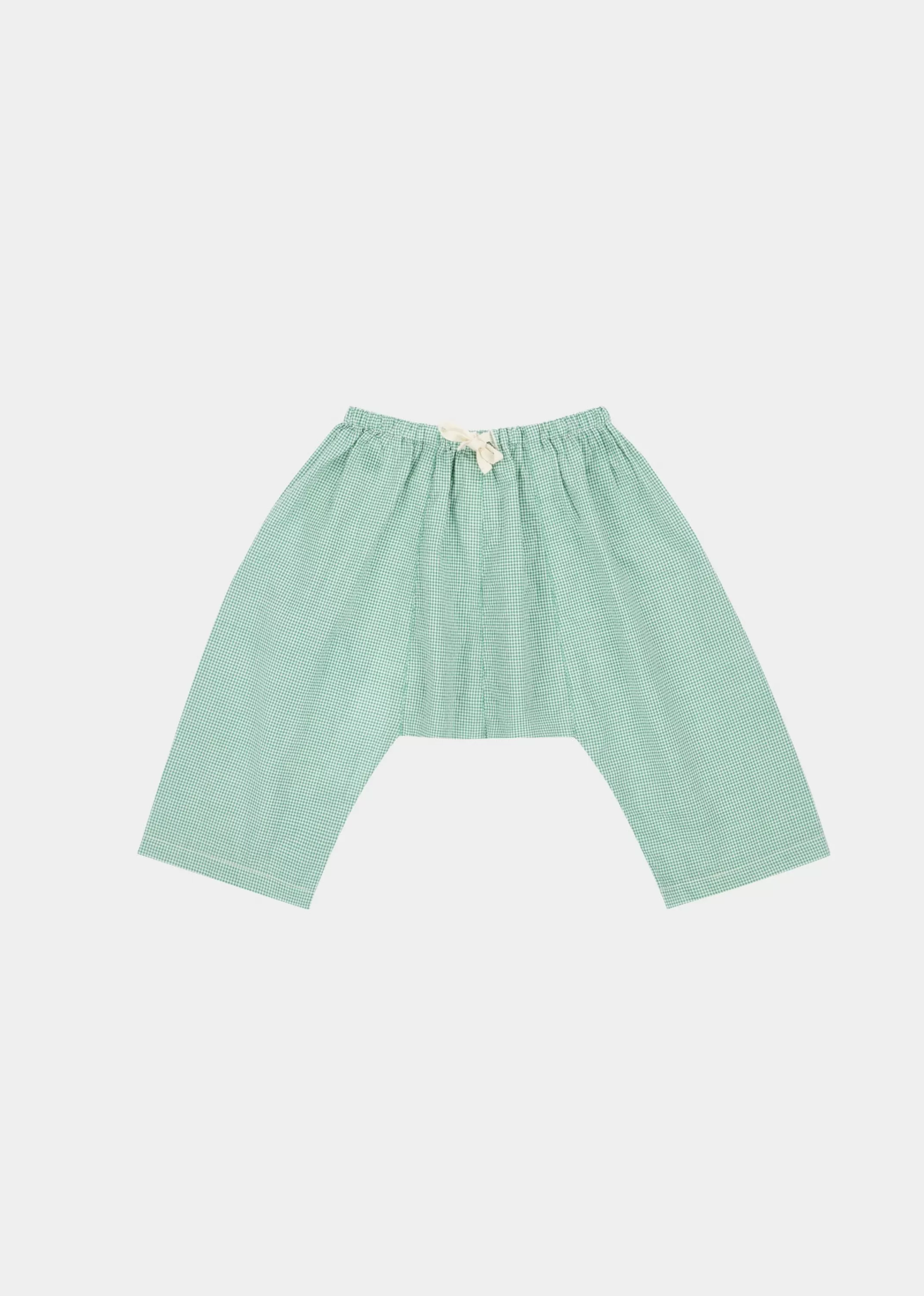 Trousers-CARAMEL Linum Baby Trouser Green Gingham