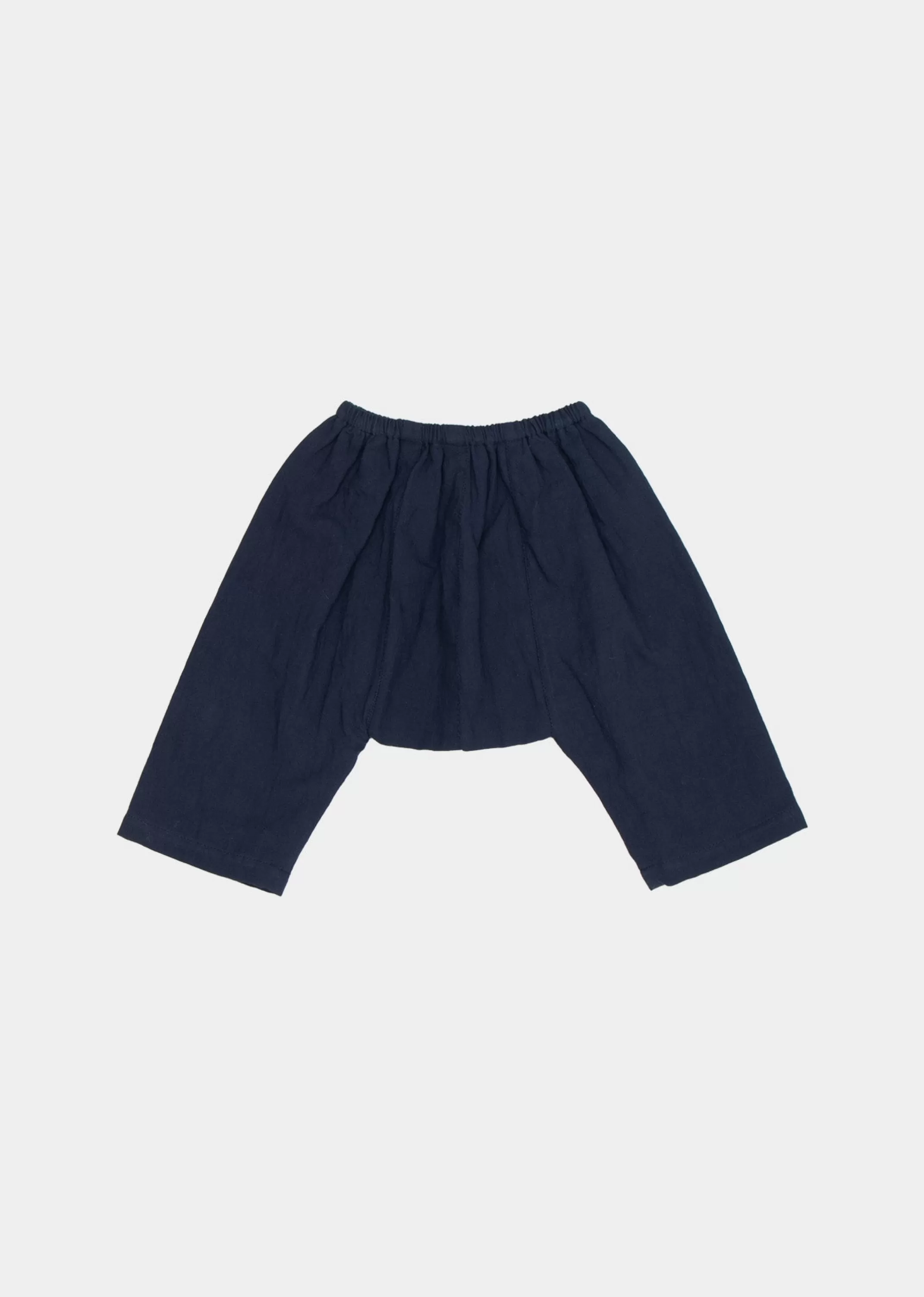 Trousers-CARAMEL Linum Baby Trouser Dark Navy